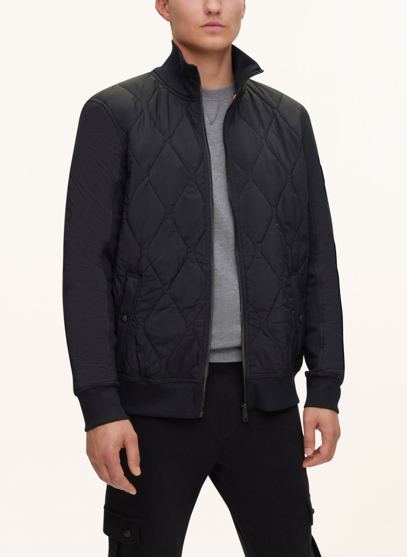 BOSS Bomber jacket ZEQUILT in mixed materials, Color: BLACK (Image 4)