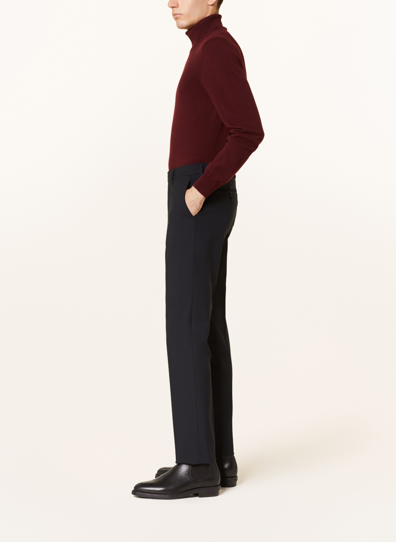 LARDINI Spodnie garniturowe slim fit, Kolor: GRANATOWY (Obrazek 5)