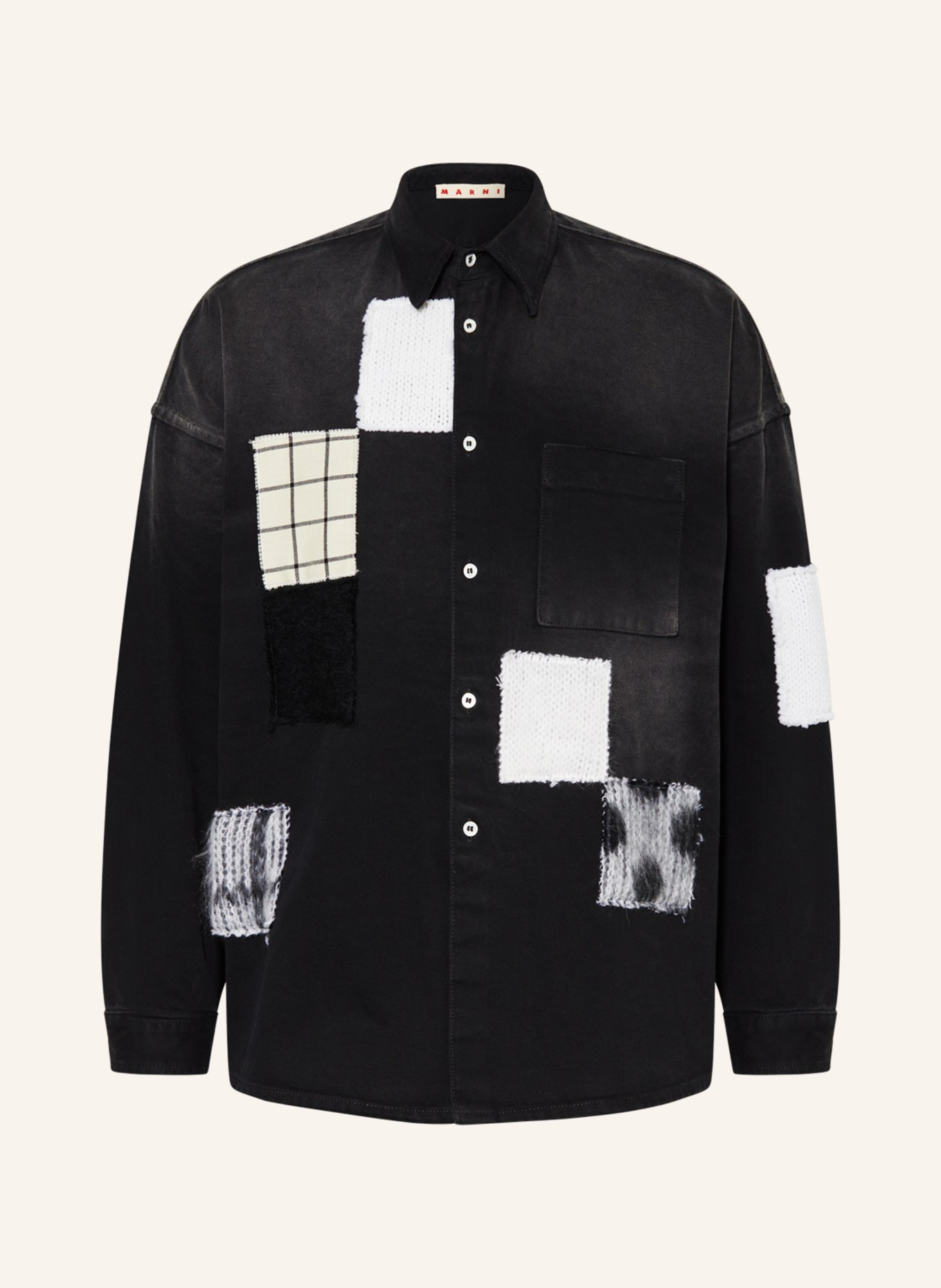 MARNI Denim overshirt, Color: BLACK/ WHITE (Image 1)