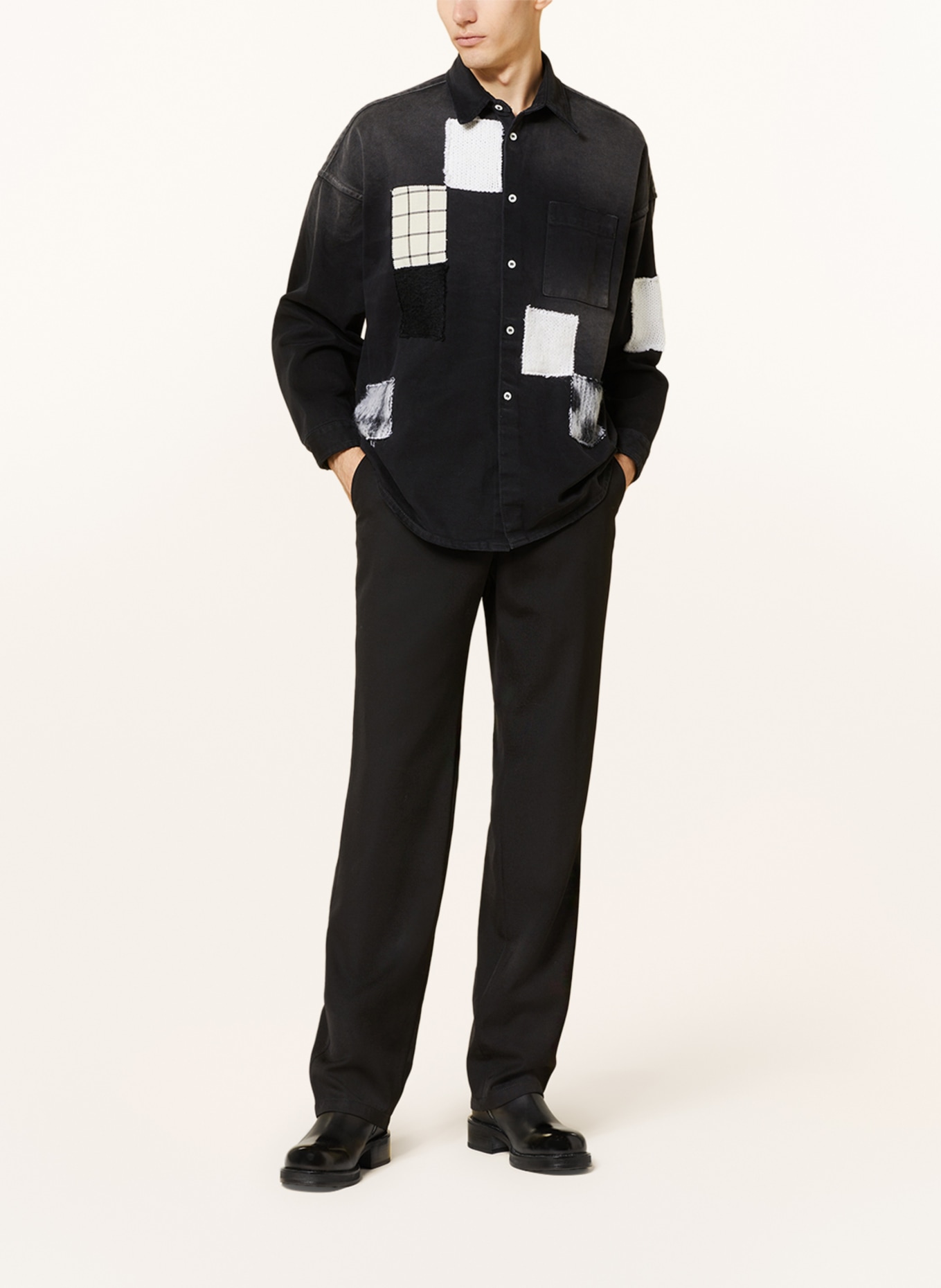 MARNI Denim overshirt, Color: BLACK/ WHITE (Image 2)