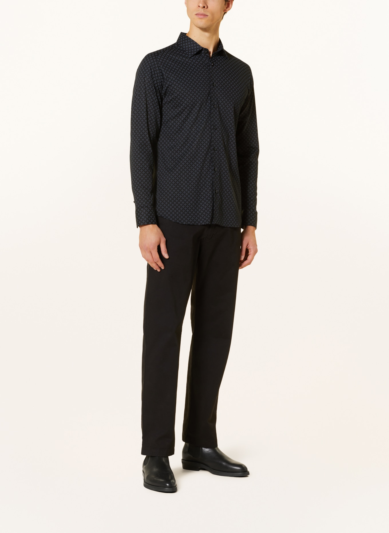 DESOTO Jersey shirt slim fit, Color: BLACK/ DARK GRAY (Image 2)