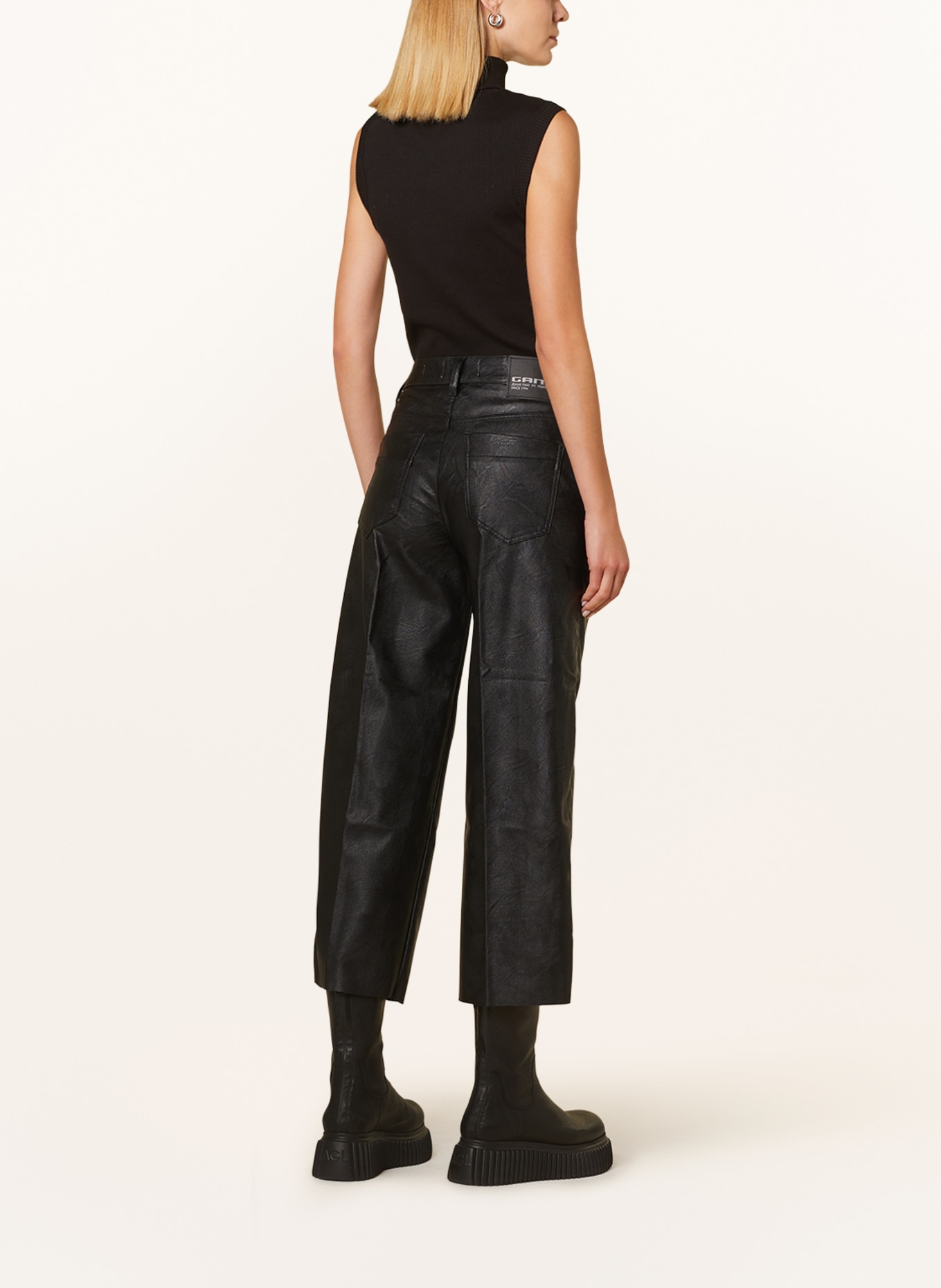 GANG 7/8 trousers CAROL in leather look, Color: BLACK (Image 3)