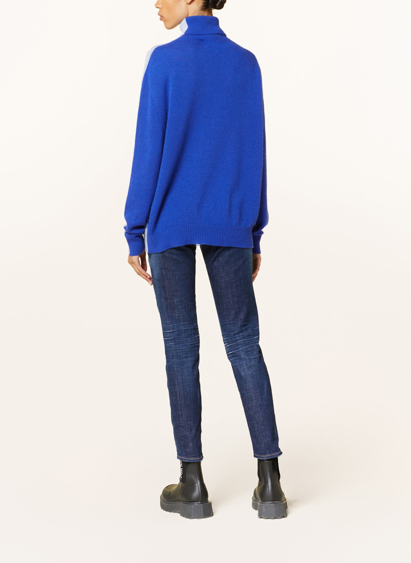 DSQUARED2 Turtleneck sweater with cashmere, Color: LIGHT BLUE/ BLUE (Image 3)