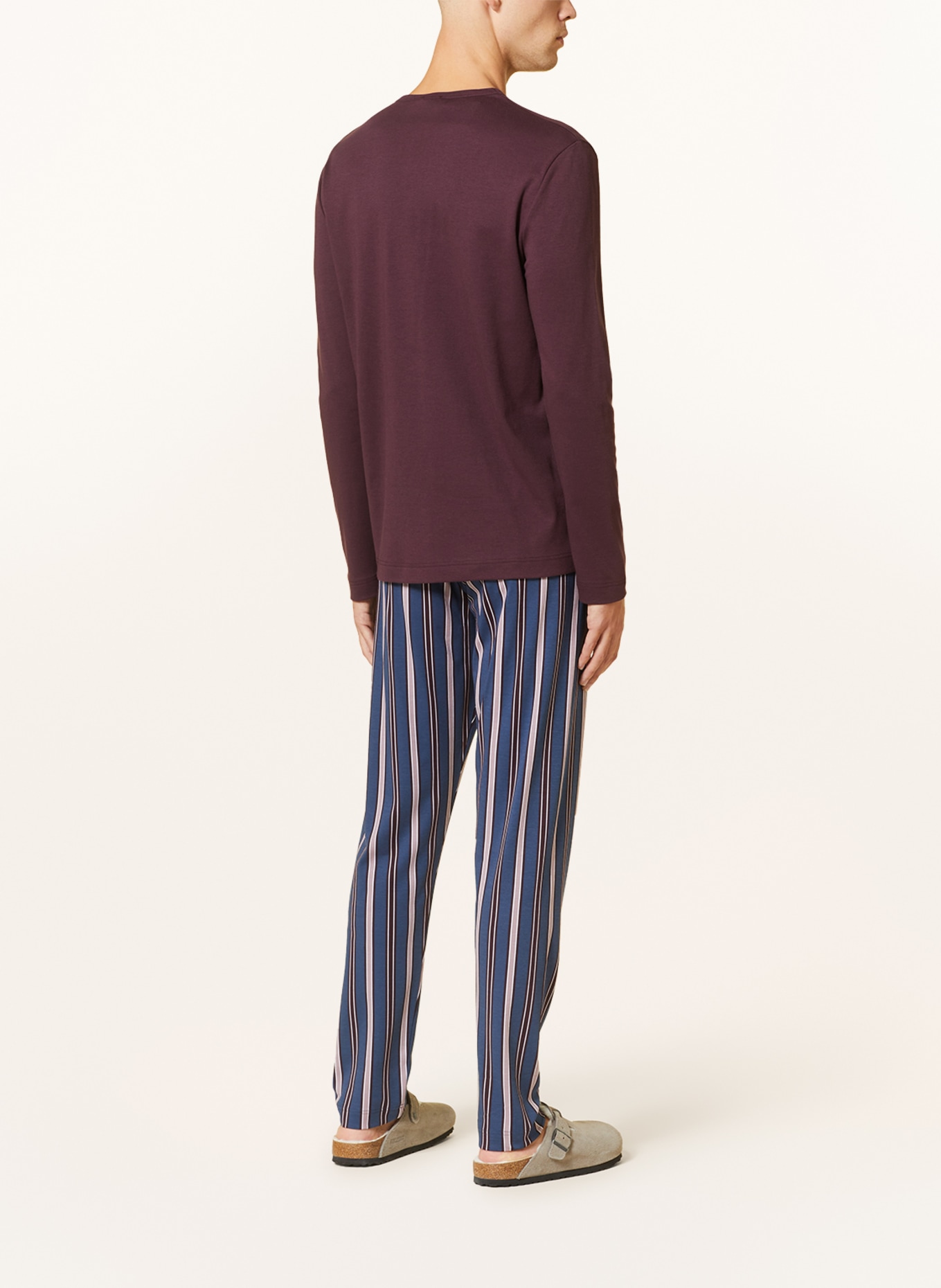 mey Schlafanzug Serie 4 COL STRIPED, Farbe: DUNKELROT/ BLAU (Bild 3)