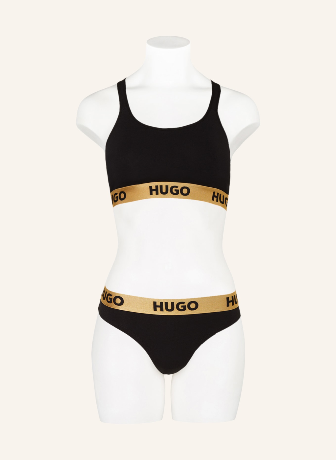HUGO Bralette, Color: BLACK/ GOLD (Image 2)
