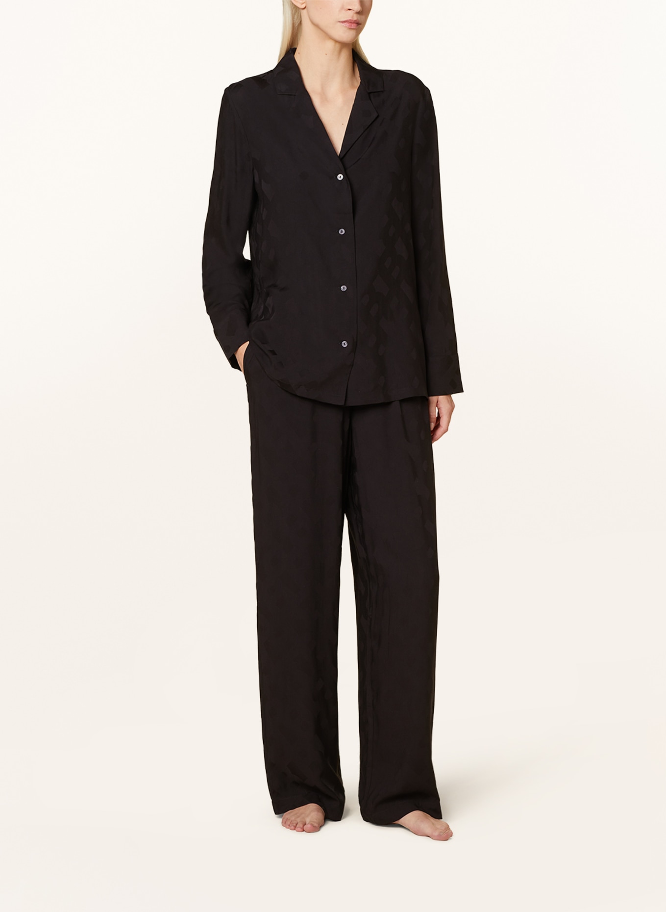 BOSS Pajamas SEASONAL in satin, Color: BLACK (Image 2)