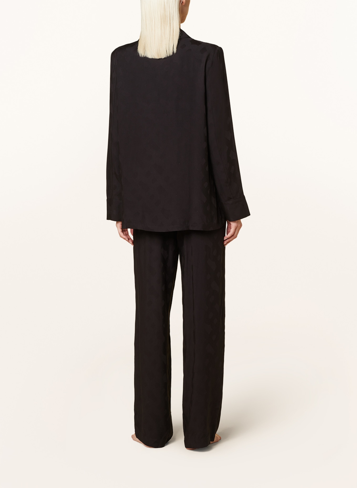 BOSS Pajamas SEASONAL in satin, Color: BLACK (Image 3)