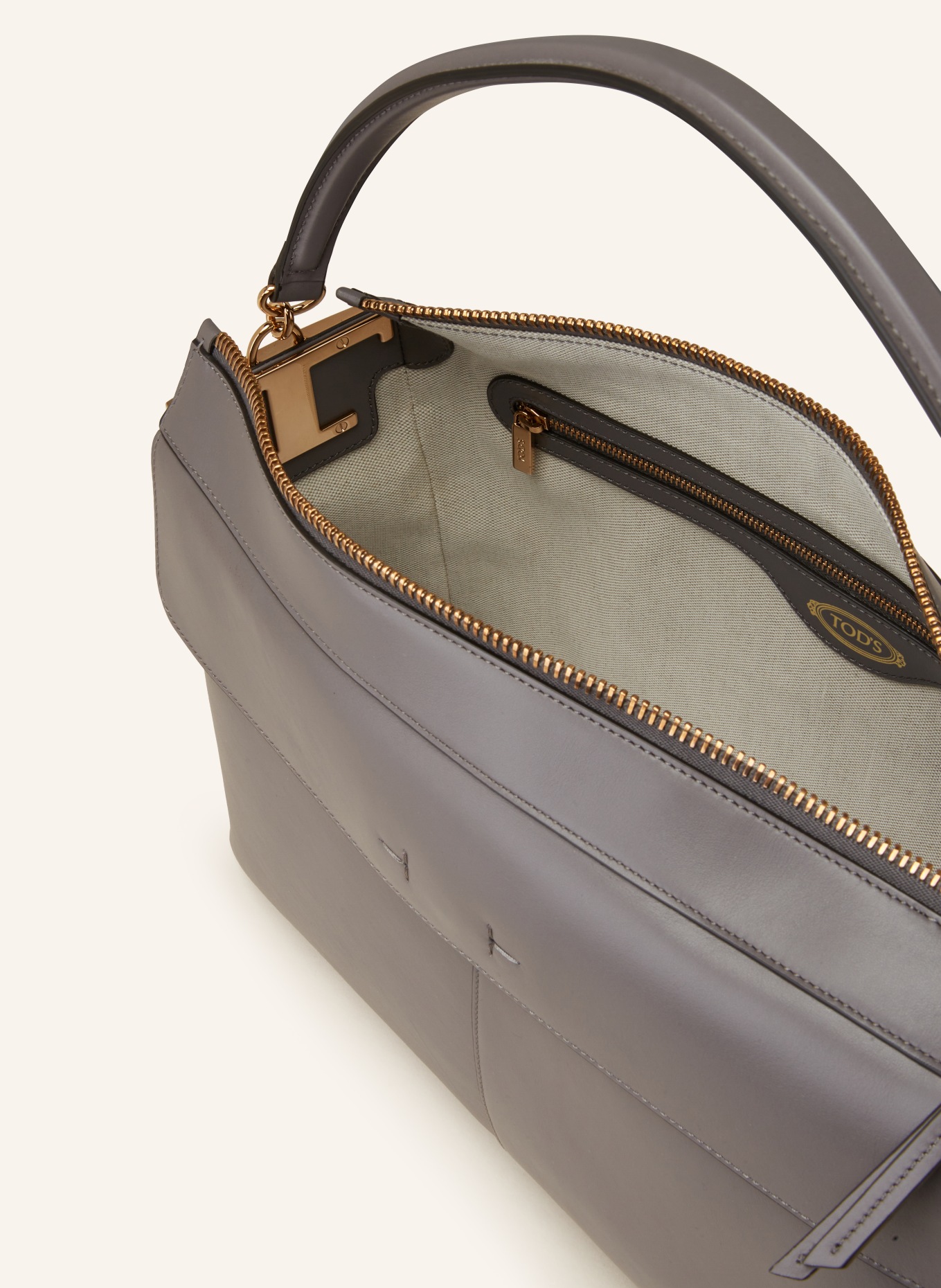 TOD'S Handbag T-CASE BOSTON, Color: GRAY/ GOLD/ TAUPE (Image 3)