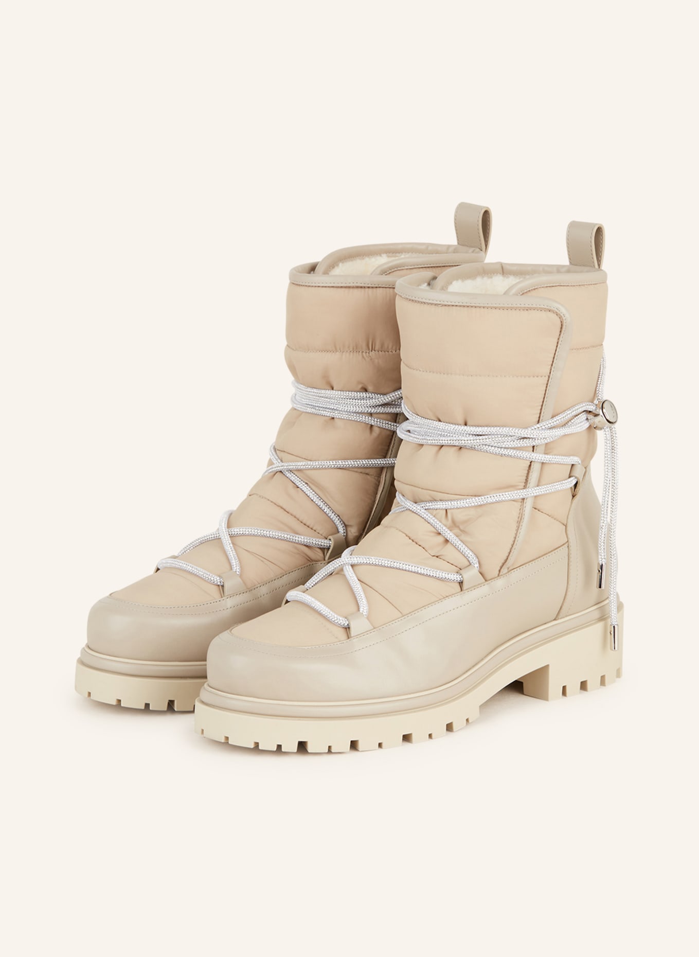 RENE CAOVILLA Lace-up boots ASPEN, Color: BEIGE (Image 1)