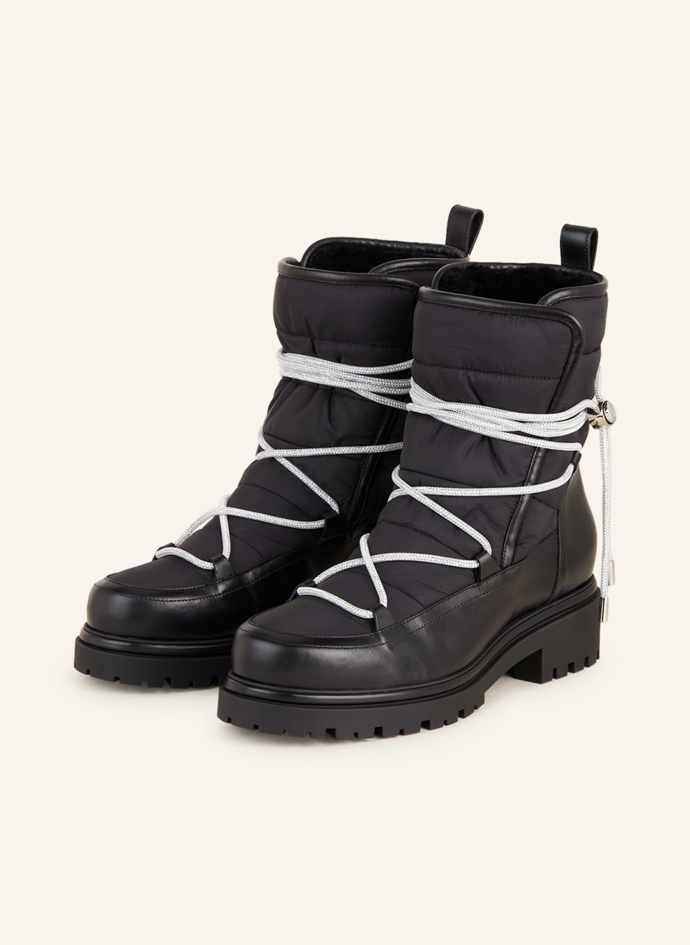 RENE CAOVILLA Boots ASPEN with decorative gems, Color: BLACK (Image 1)