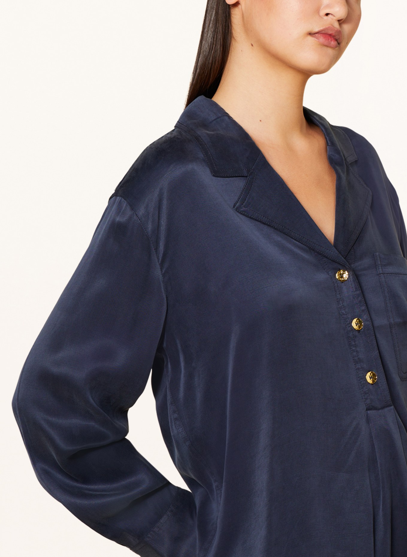 GANNI Oversized-Bluse, Farbe: DUNKELBLAU (Bild 4)
