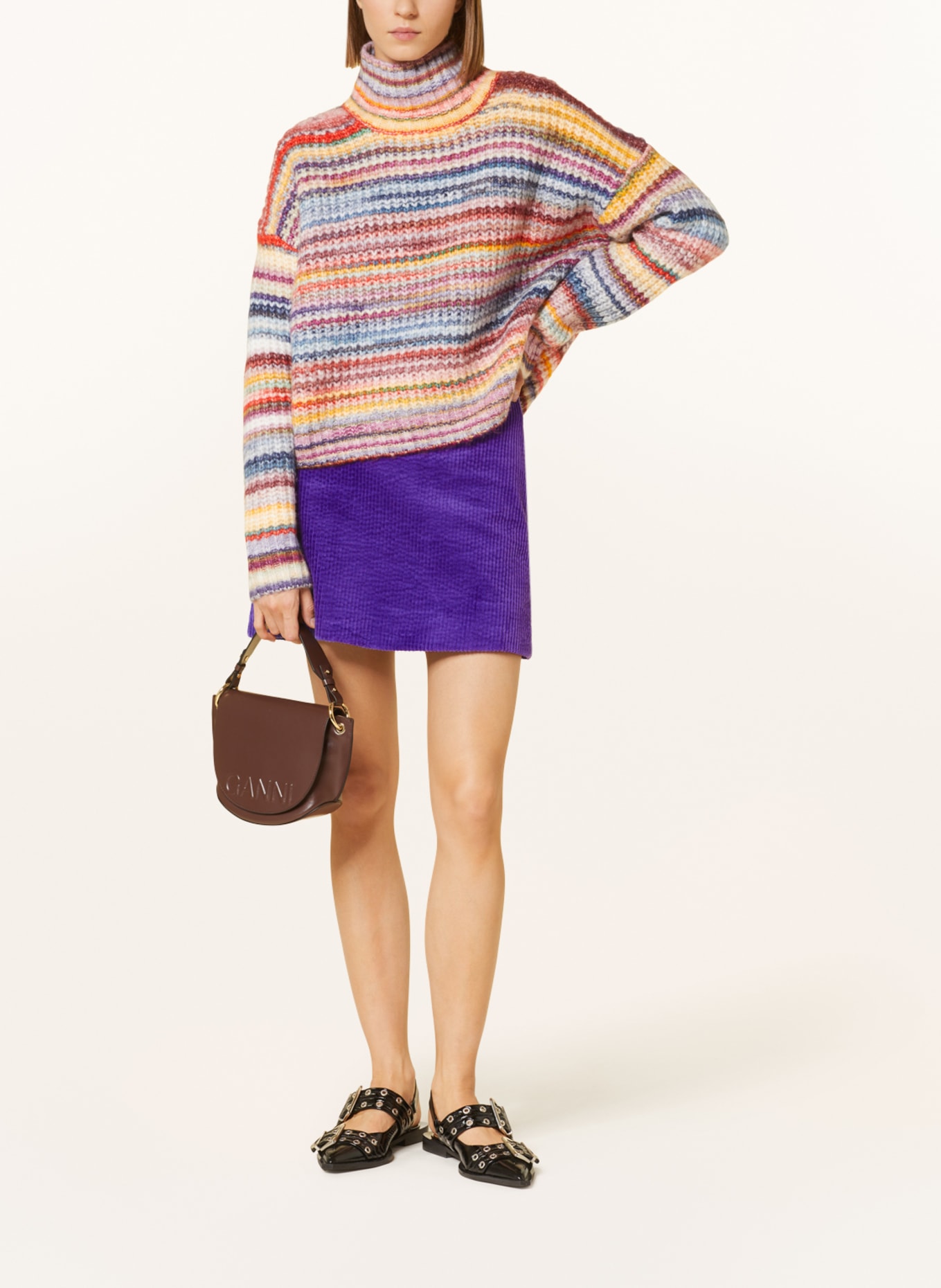 GANNI Corduroy skirt, Color: PURPLE (Image 2)