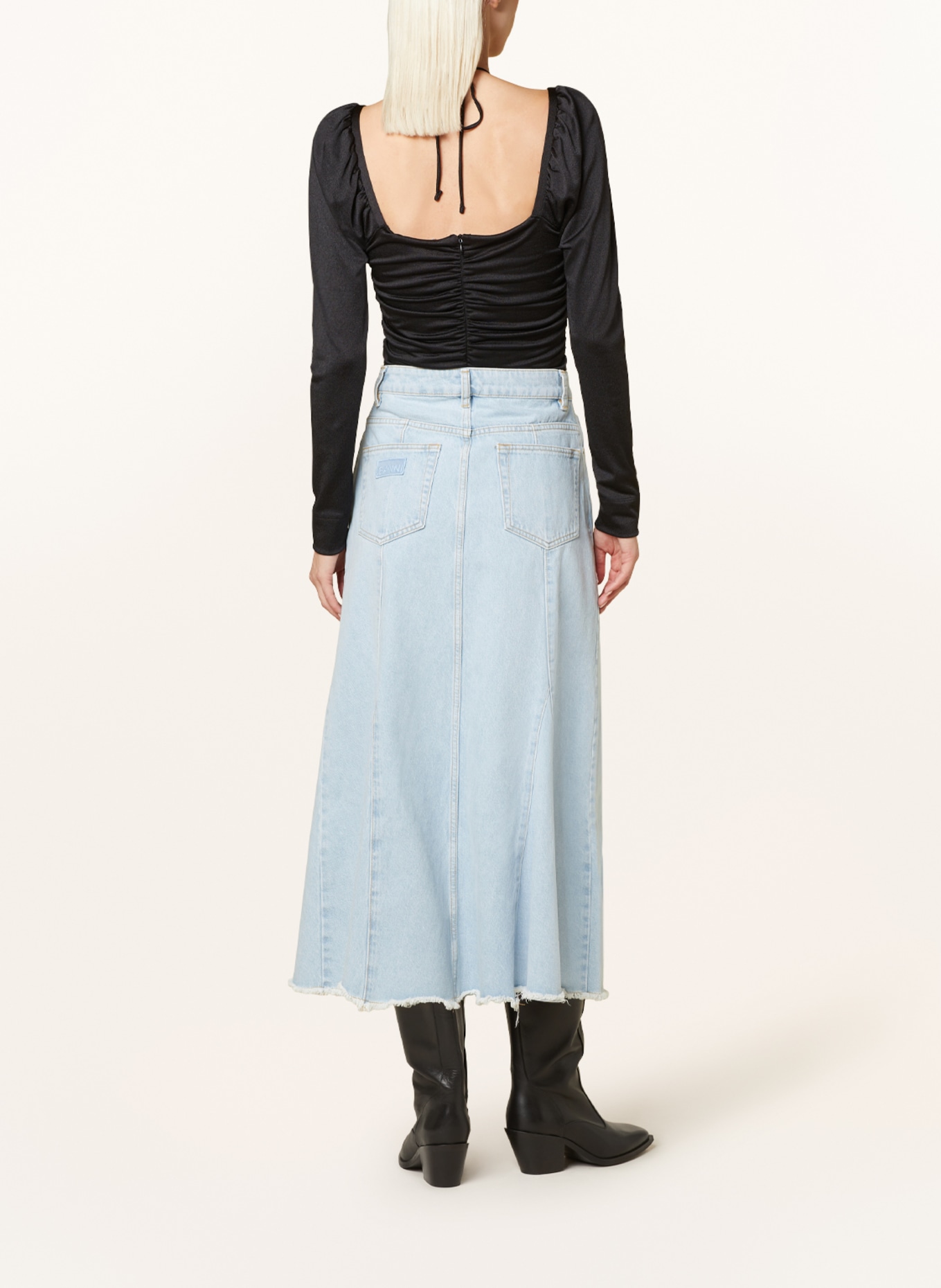 GANNI Denim skirt, Color: LIGHT BLUE (Image 3)