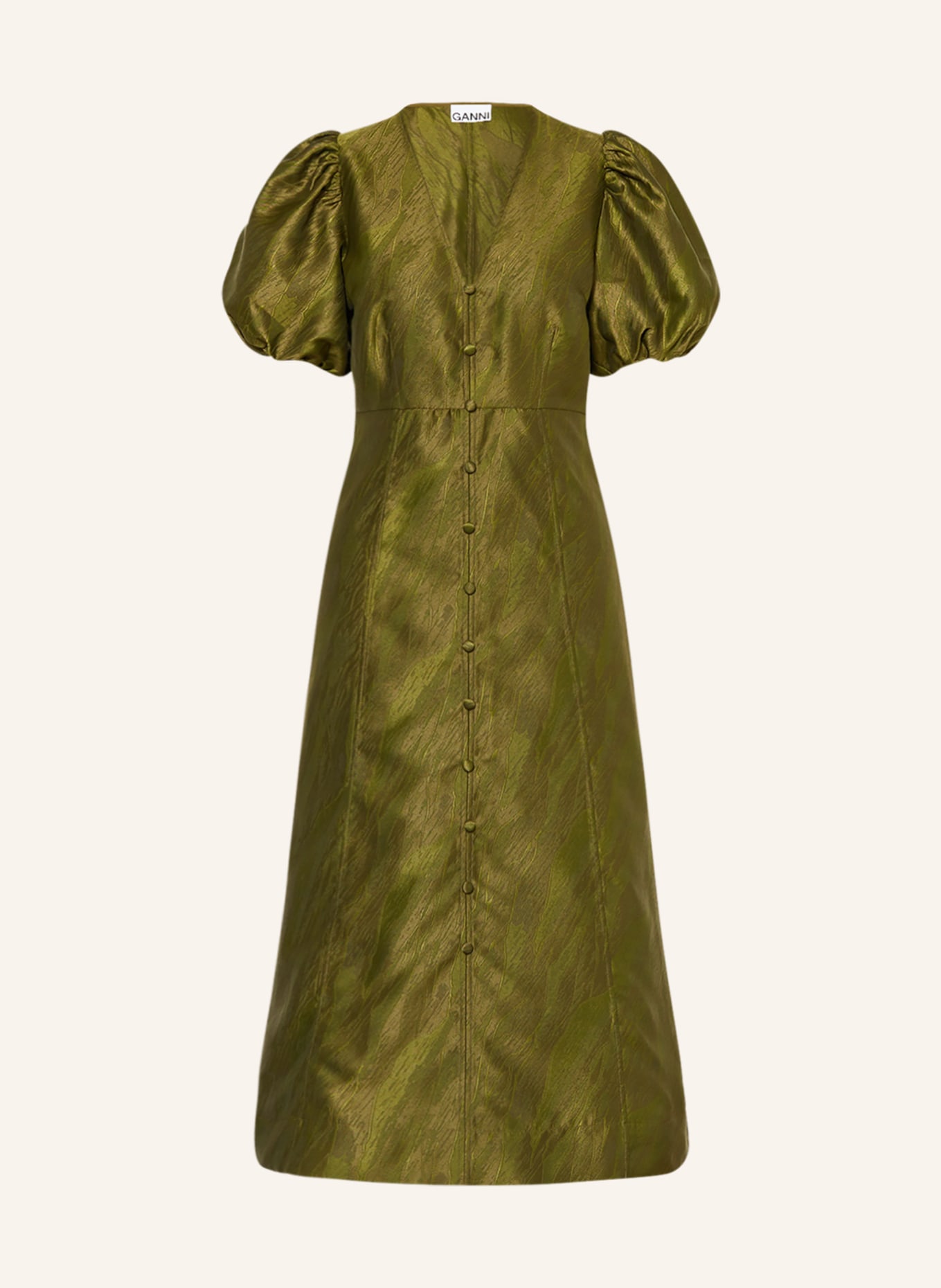 GANNI Jacquard-Kleid, Farbe: GRÜN (Bild 1)