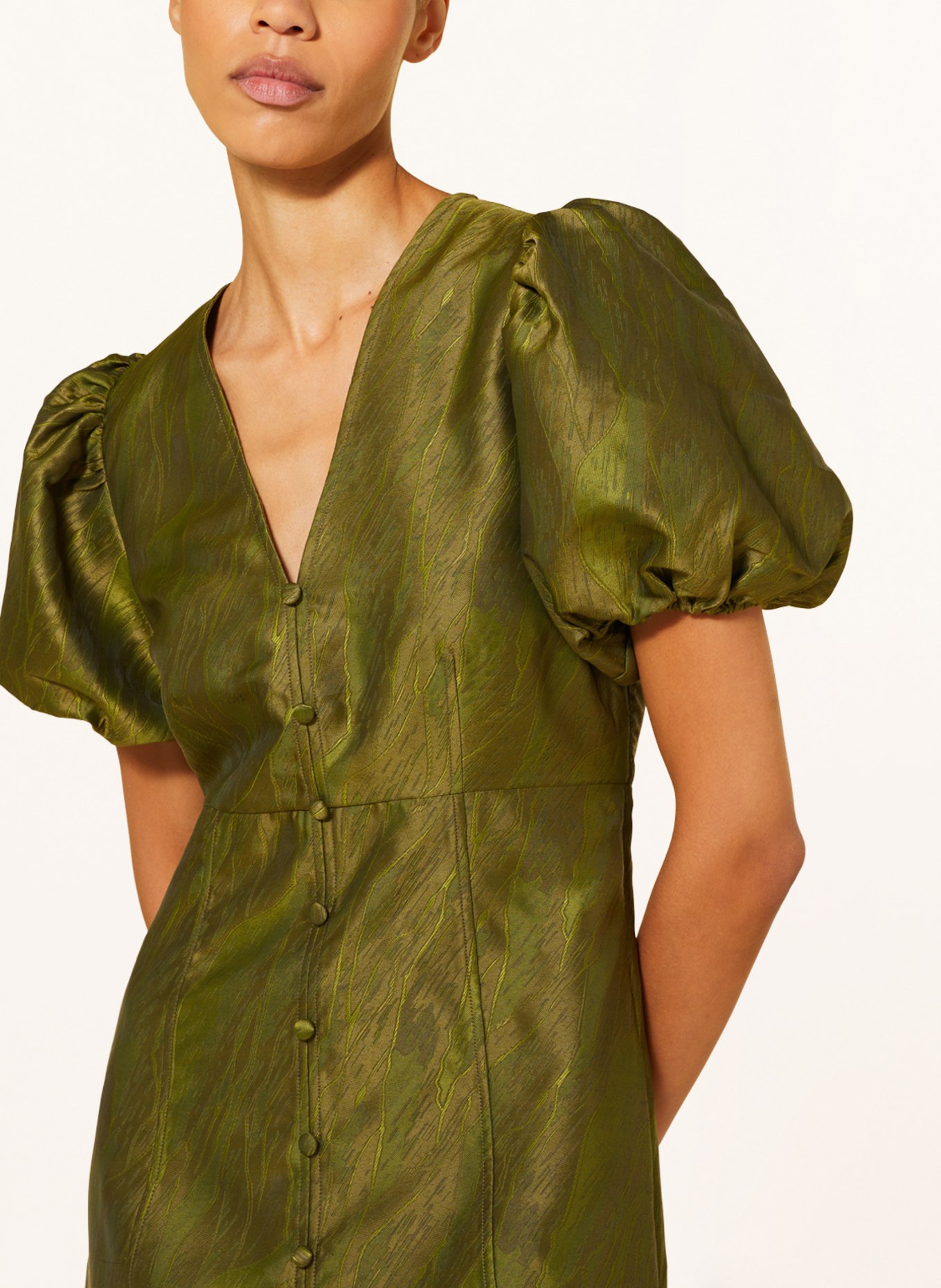 GANNI Jacquard dress, Color: GREEN (Image 4)