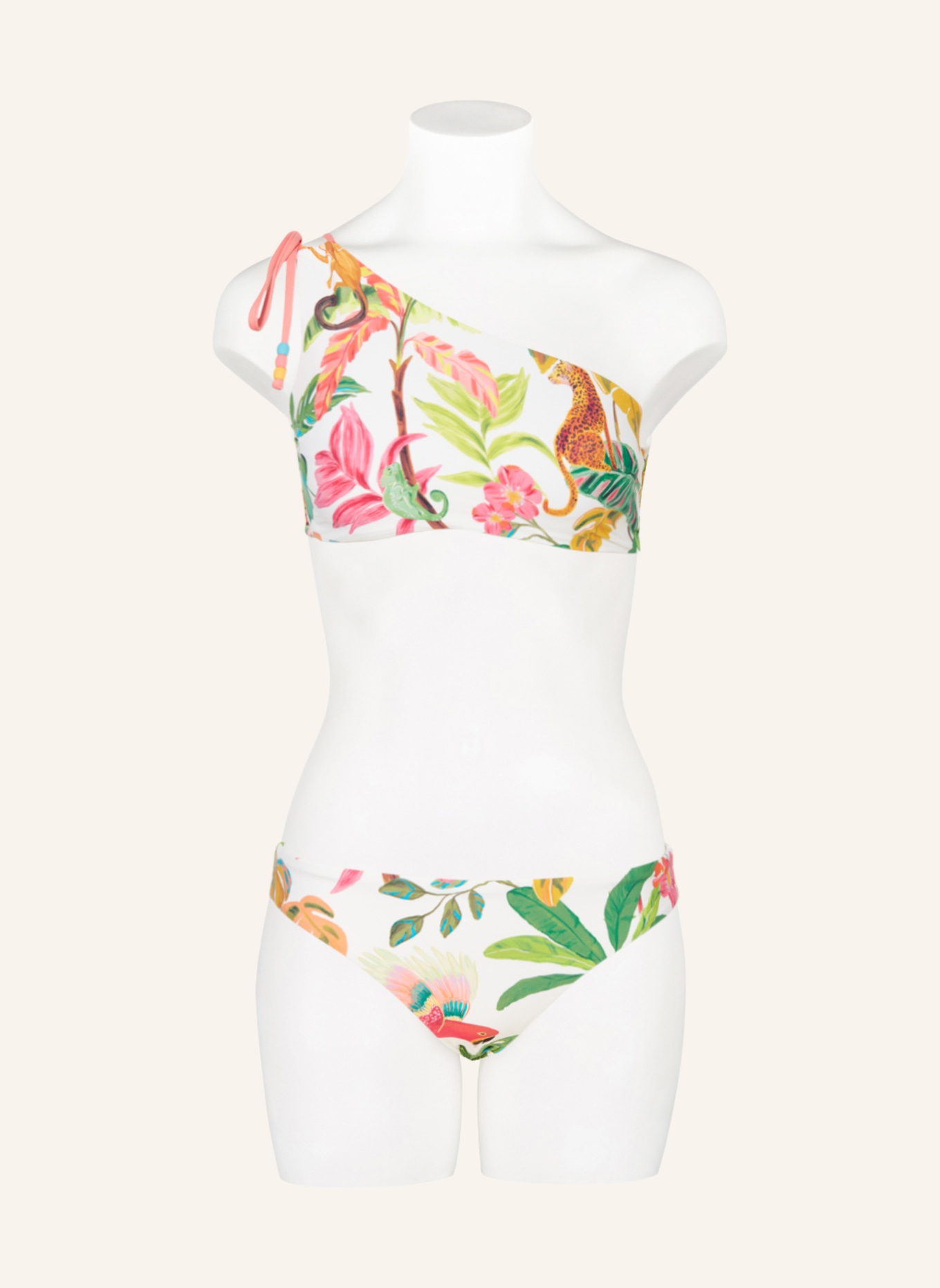 SEAFOLLY One-Shoulder-Bikini-Top TROPICA, Farbe: ECRU/ PINK/ GRÜN (Bild 2)