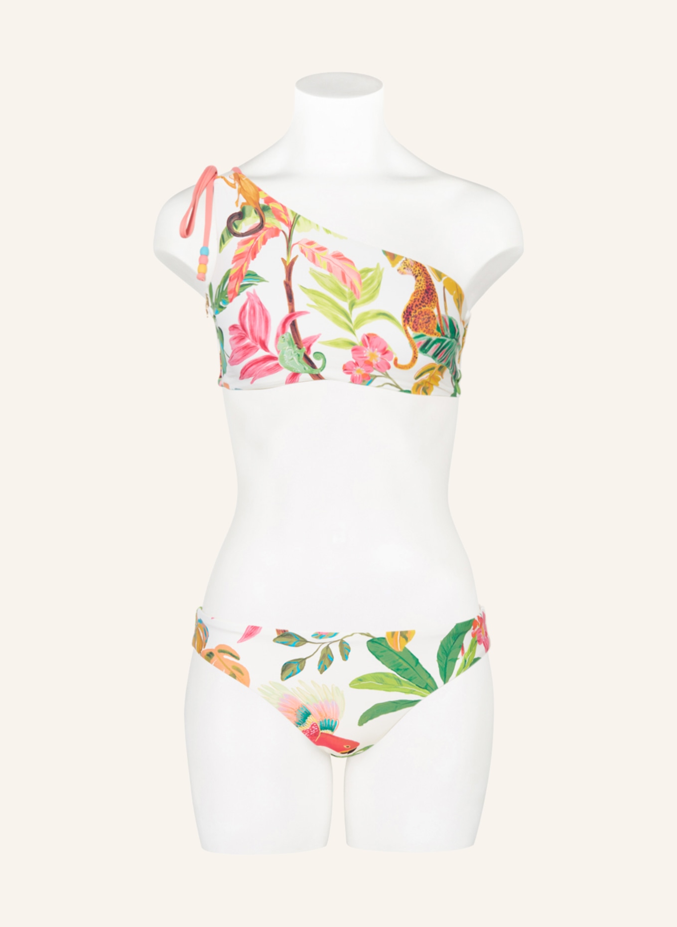 SEAFOLLY Basic bikini bottoms TROPICA, Color: ECRU/ PINK/ GREEN (Image 2)