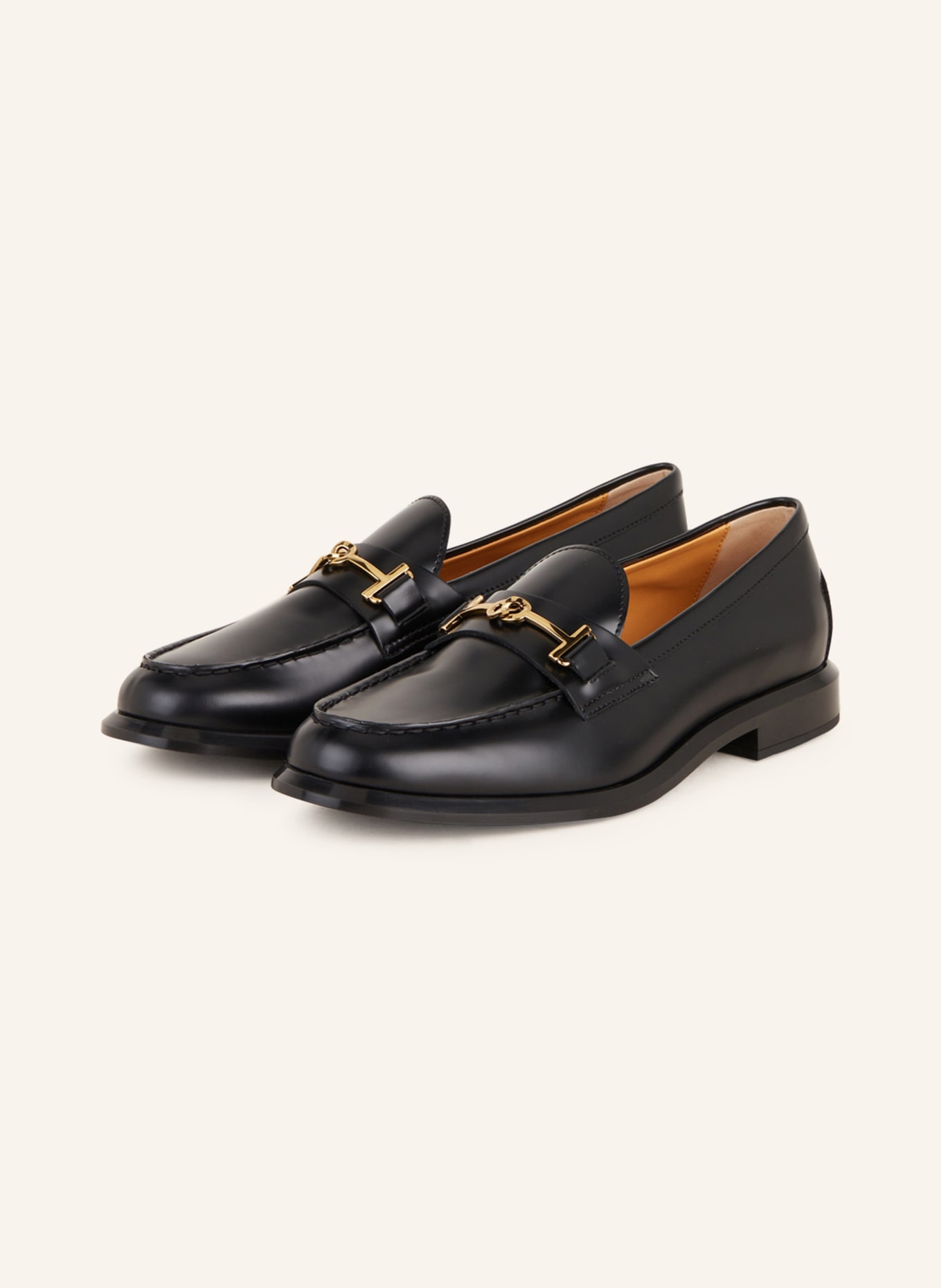 Tod's black discount loafers womens
