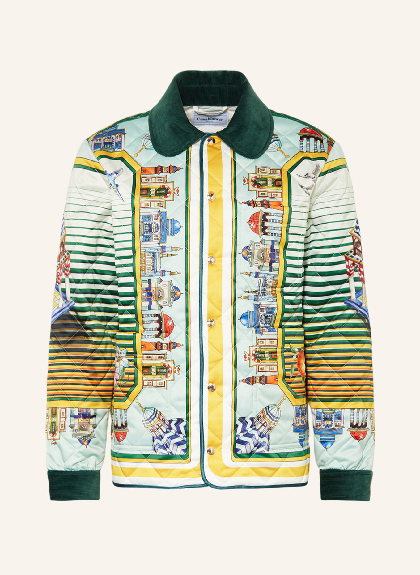 Casablanca Quilted jacket CITYSCAPE, Color: WHITE/ GREEN/ DARK YELLOW (Image 1)
