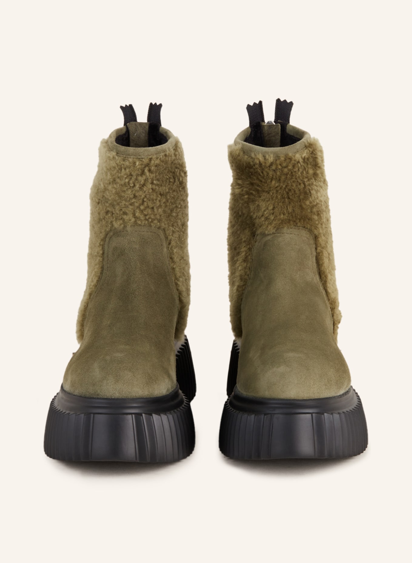 AGL Platform boots IGGY LOOCK with real fleece, Color: OLIVE (Image 3)