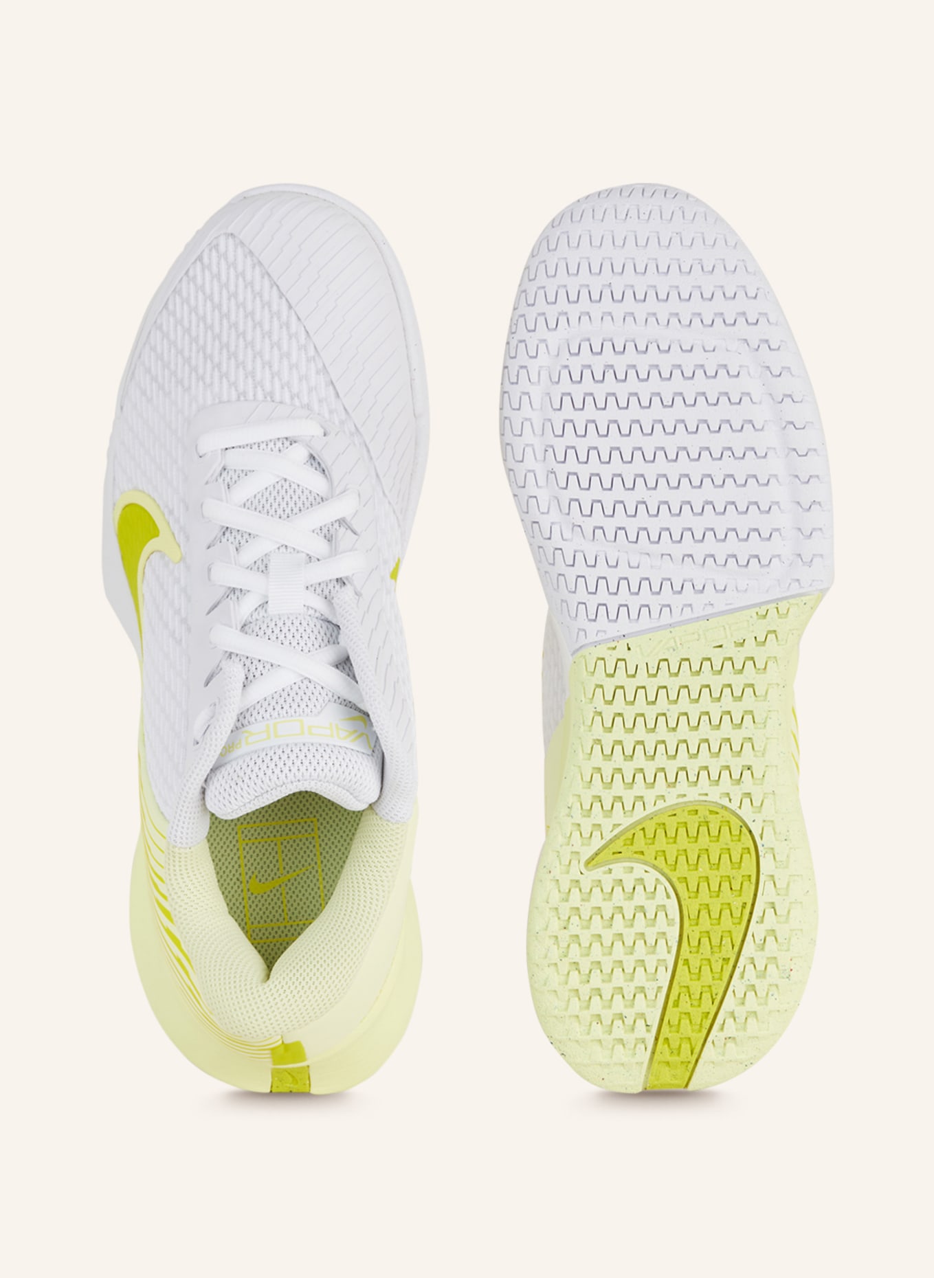 Nike Tennisschuhe COURT AIR ZOOM VAPOR PRO 2 in weiss/ gelb