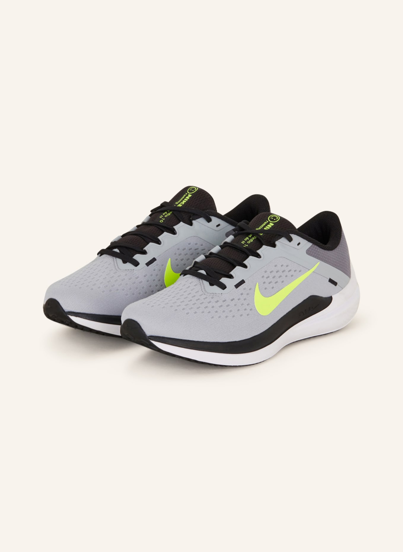Nike Running shoes NIKE WINFLO 10, Color: GRAY/ NEON YELLOW (Image 1)
