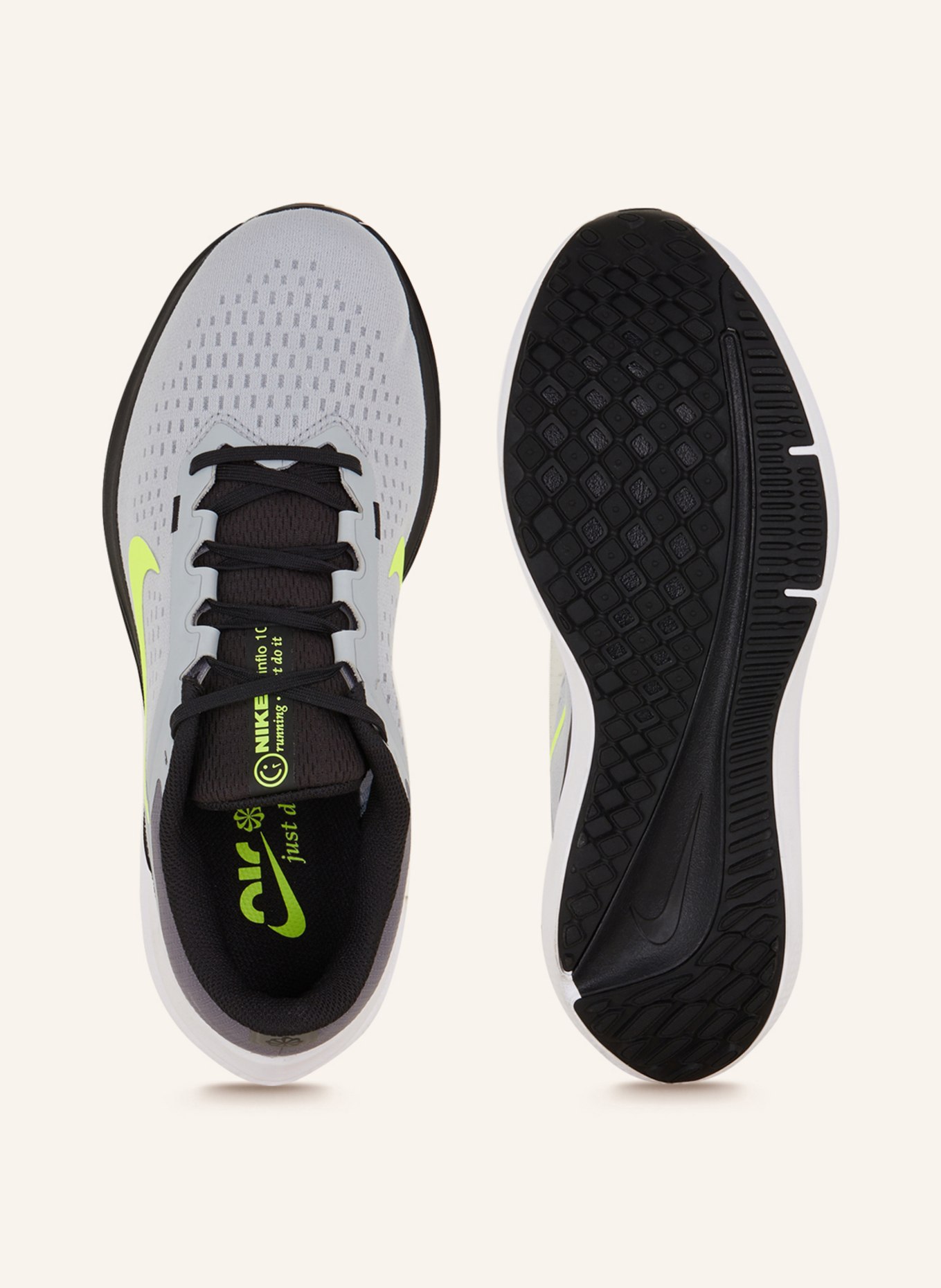 Nike Laufschuhe NIKE WINFLO 10, Farbe: GRAU/ NEONGELB (Bild 5)