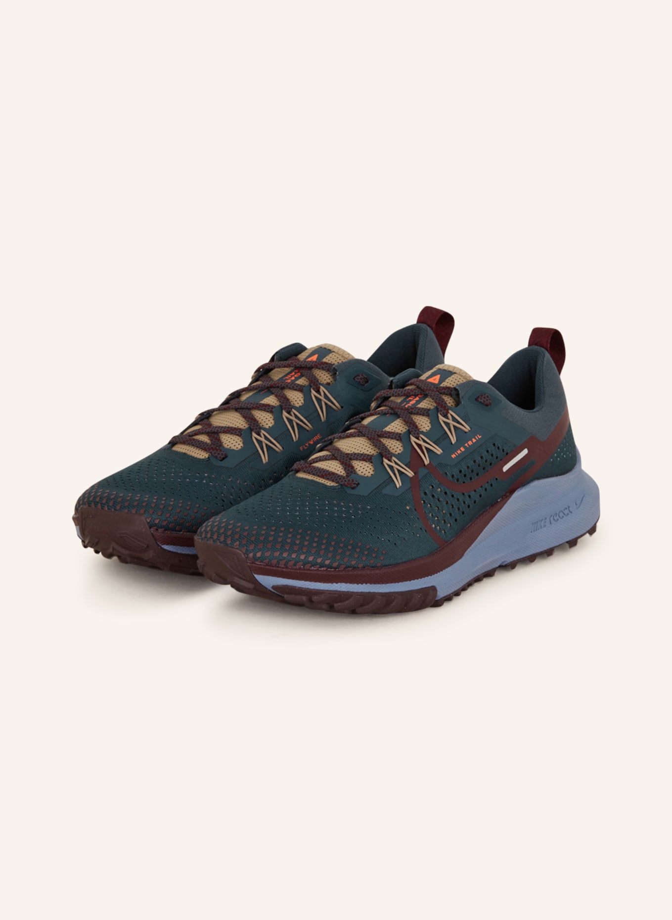 Nike Trailrunning-Schuhe REACT PEGASUS TRAIL 4, Farbe: PETROL/ DUNKELROT (Bild 1)