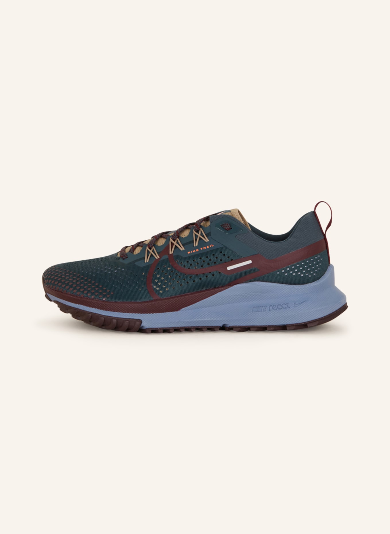 Nike Trailrunning-Schuhe REACT PEGASUS TRAIL 4, Farbe: PETROL/ DUNKELROT (Bild 4)
