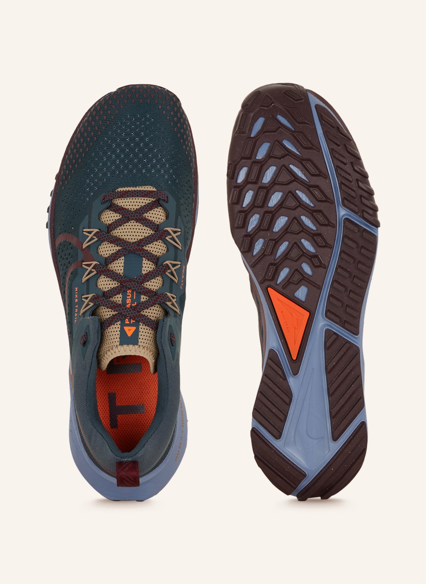 Nike Trailrunning-Schuhe REACT PEGASUS TRAIL 4, Farbe: PETROL/ DUNKELROT (Bild 5)