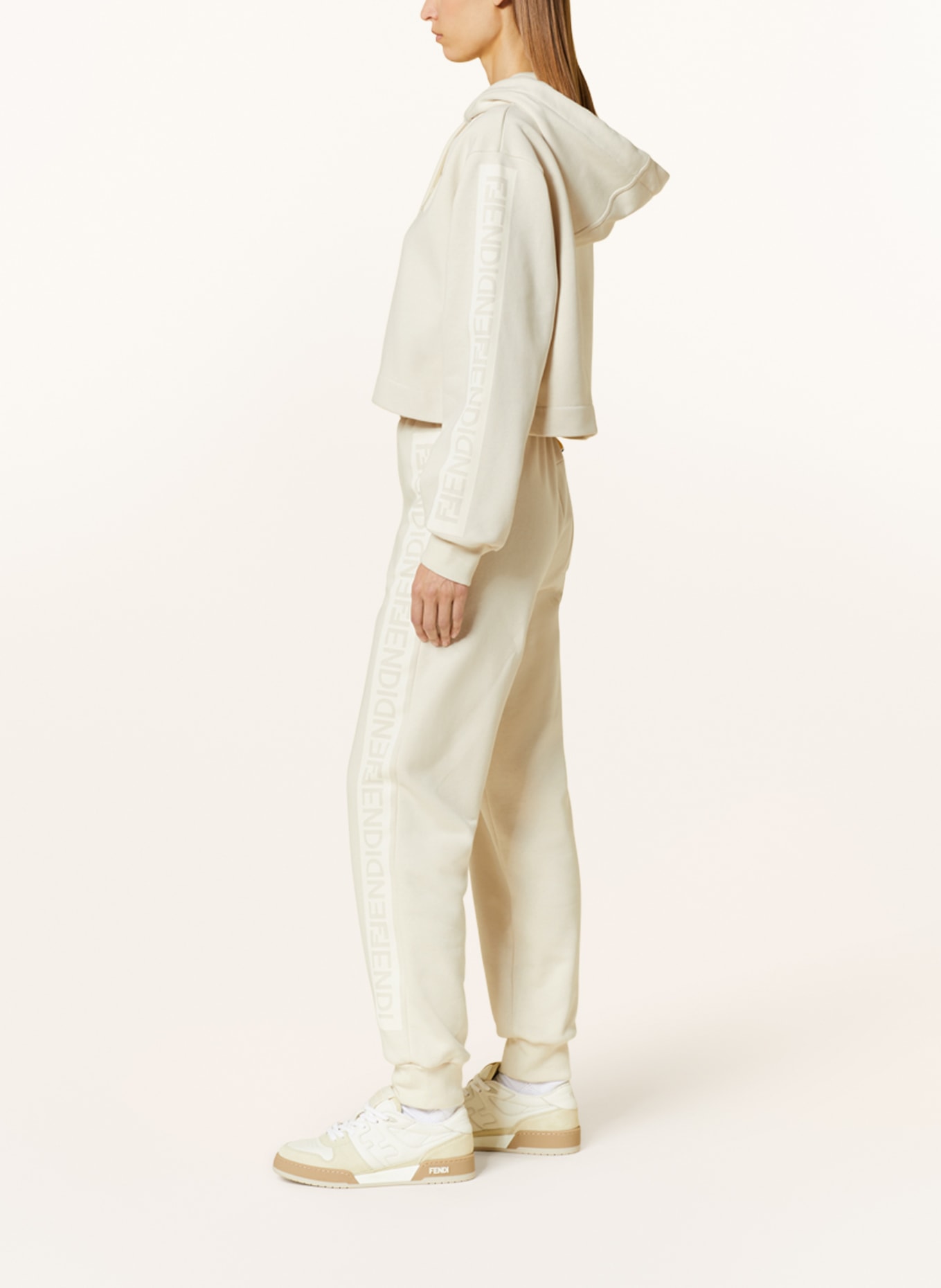 FENDI Sweatpants with tuxedo stripe, Color: ECRU (Image 4)