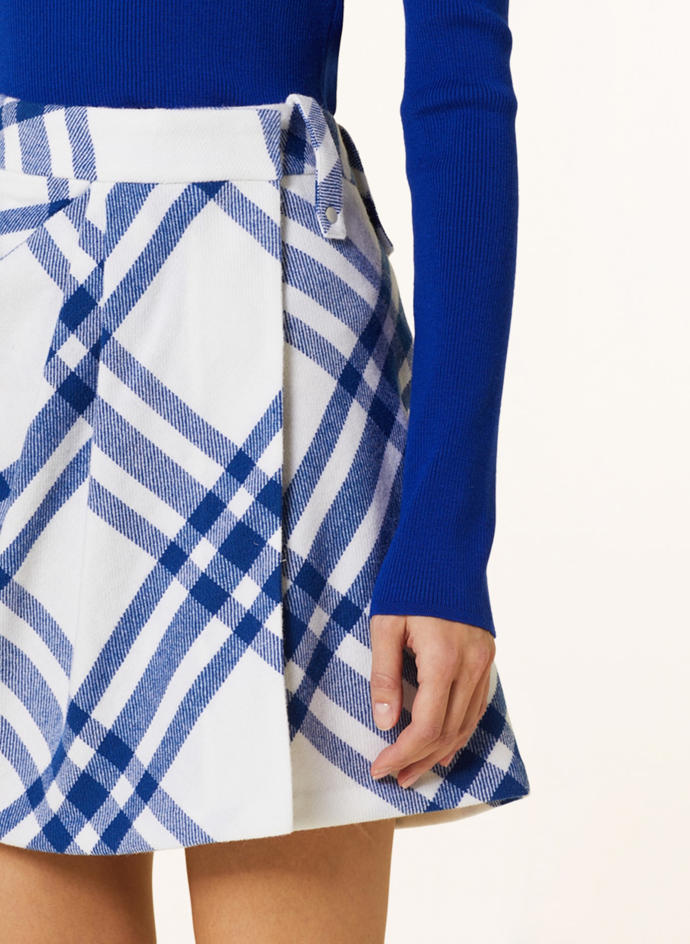 BURBERRY Wrap skirt, Color: WHITE/ BLUE (Image 4)