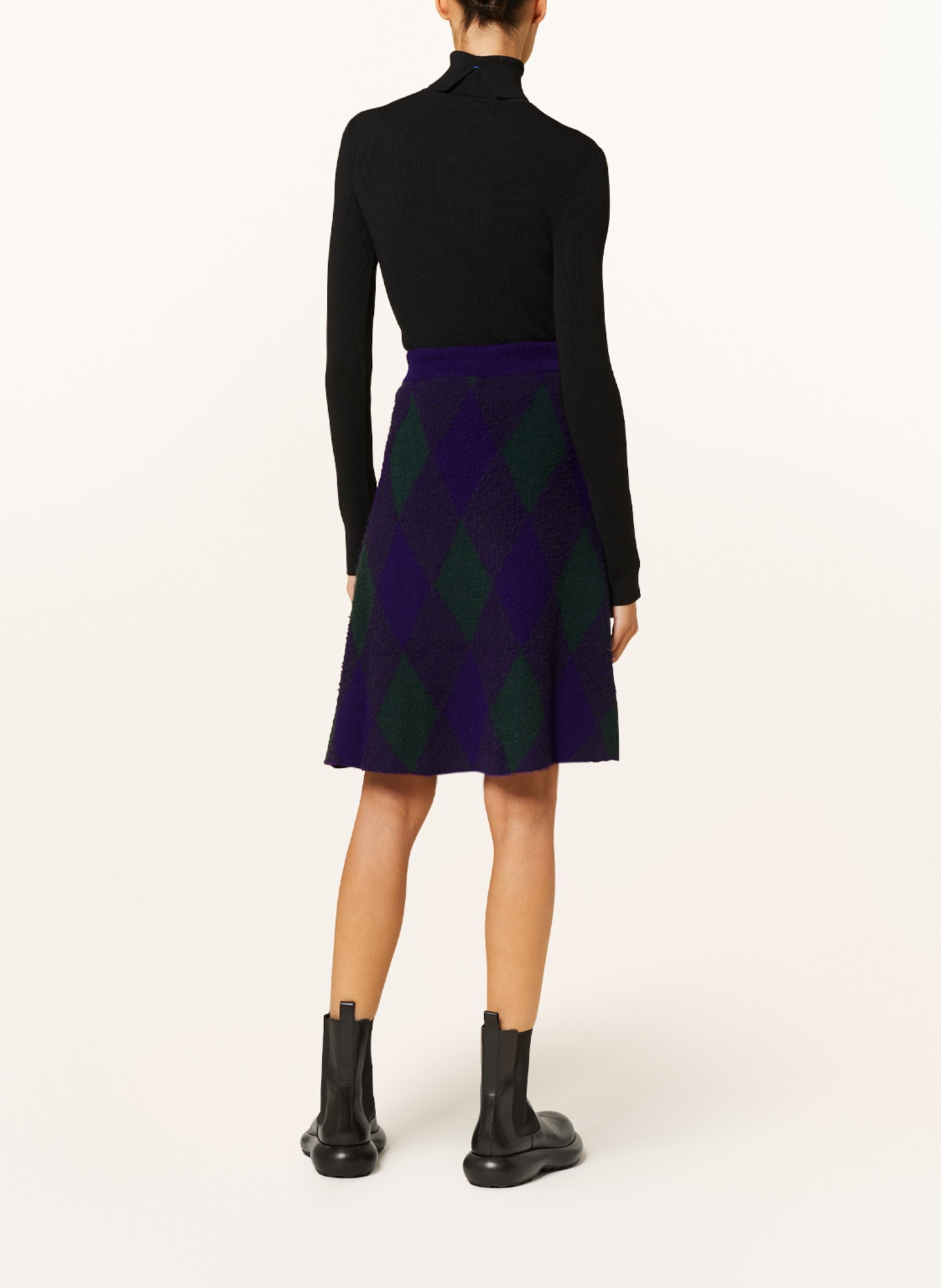 BURBERRY Knit skirt, Color: DARK PURPLE/ DARK GREEN (Image 3)