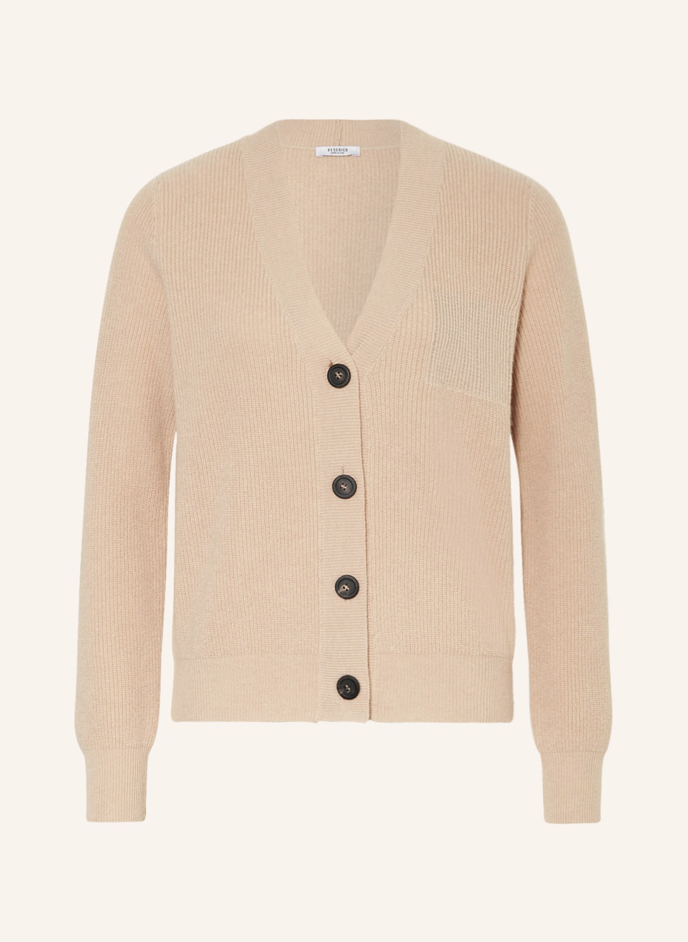 PESERICO Cardigan with glitter thread, Color: BEIGE (Image 1)