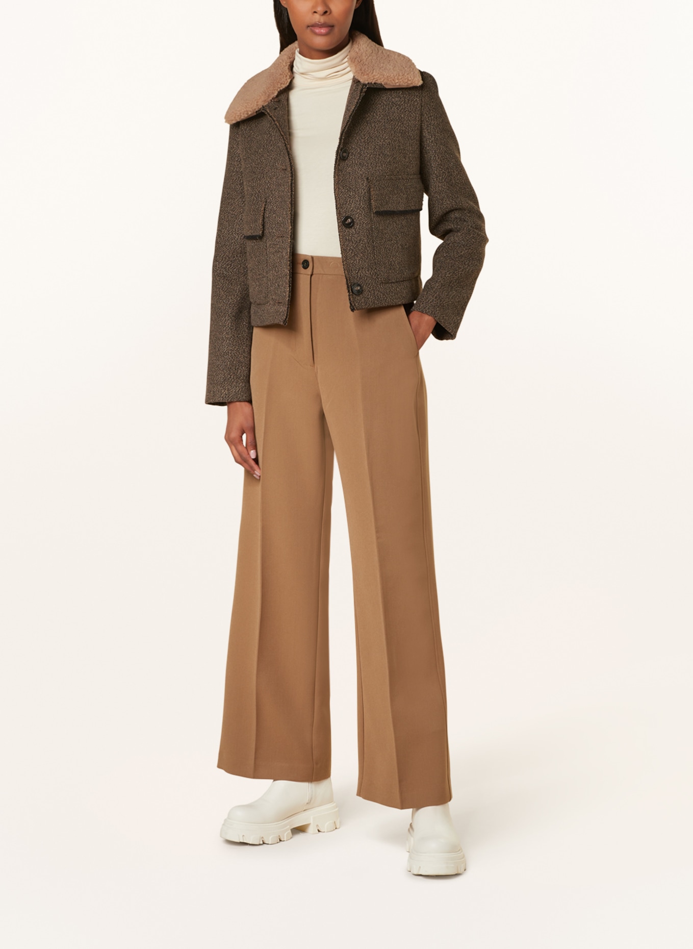 REPLAY Wide leg trousers, Color: BROWN (Image 2)