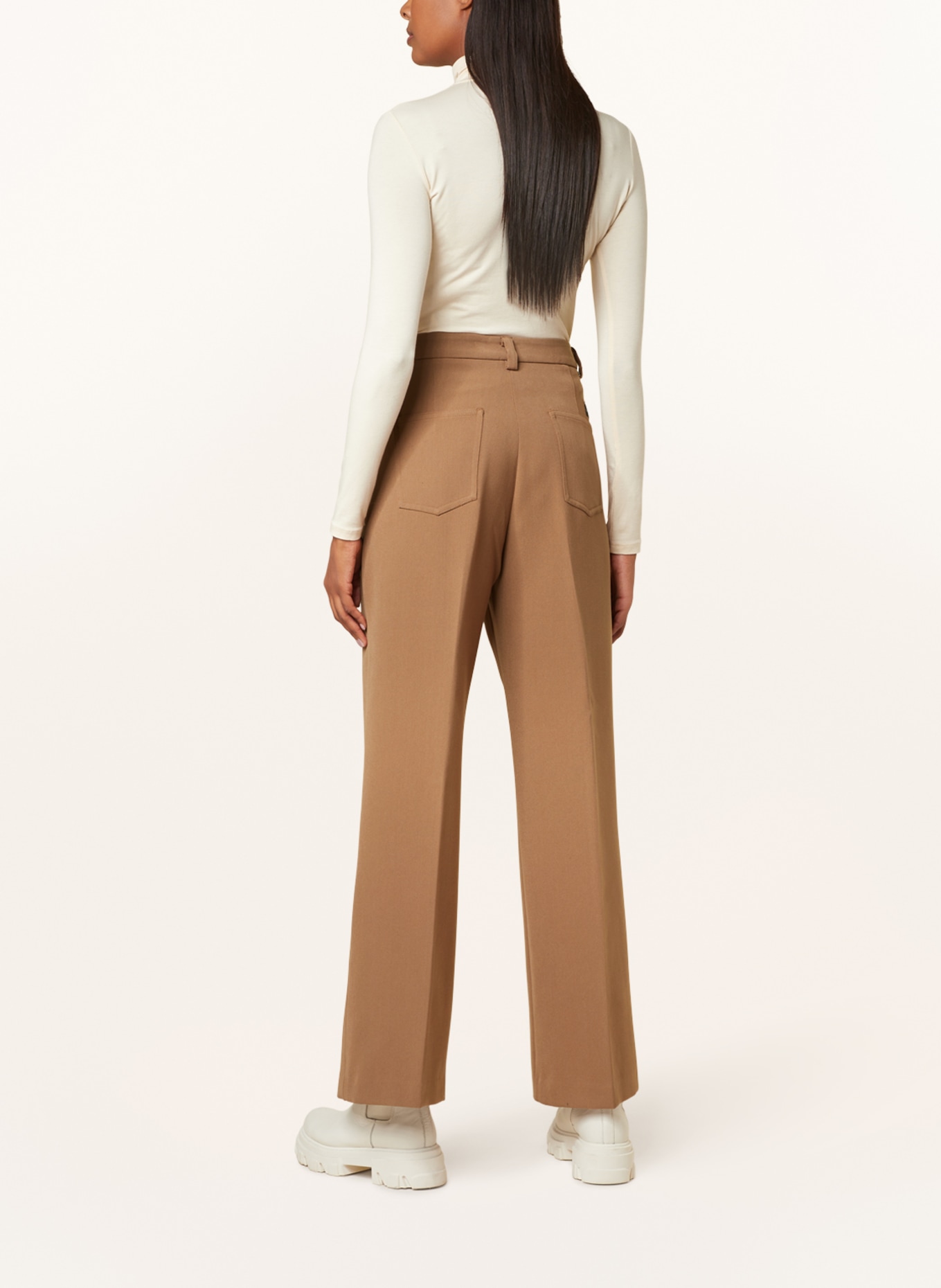 REPLAY Wide leg trousers, Color: BROWN (Image 3)