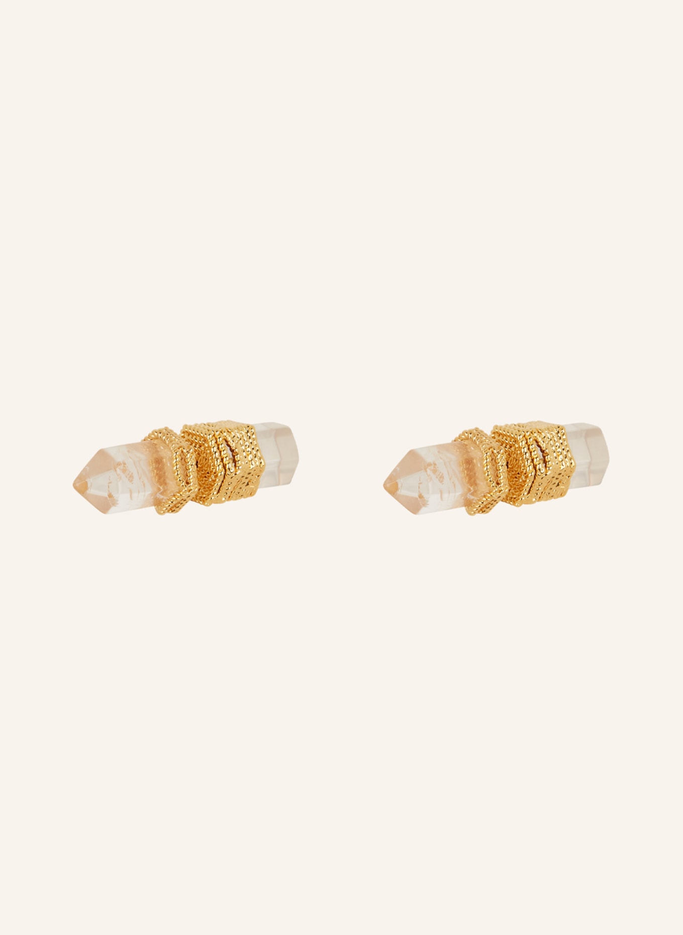 ZIMMERMANN Earrings CRYSTAL QUARTZ STUDS, Color: WHITE/ GOLD (Image 1)