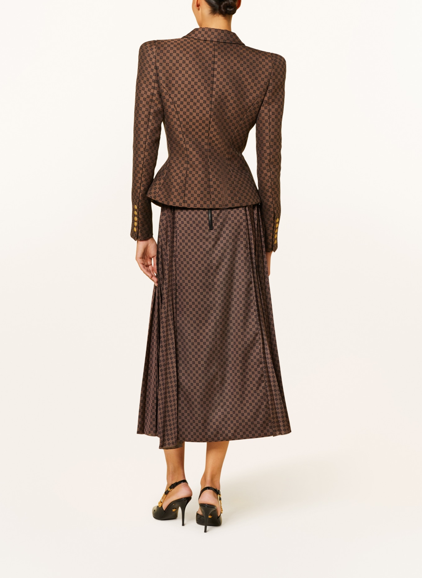 BALMAIN Pleated skirt, Color: CAMEL/ DARK BROWN (Image 3)