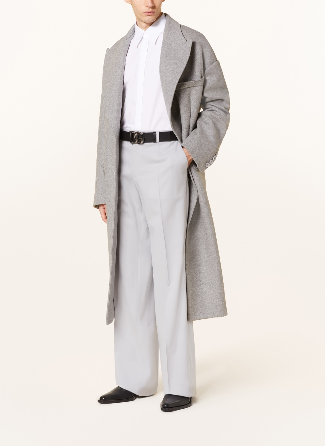 DOLCE & GABBANA Spodnie garniturowe regular fit, Kolor: JASNOCZARY (Obrazek 2)