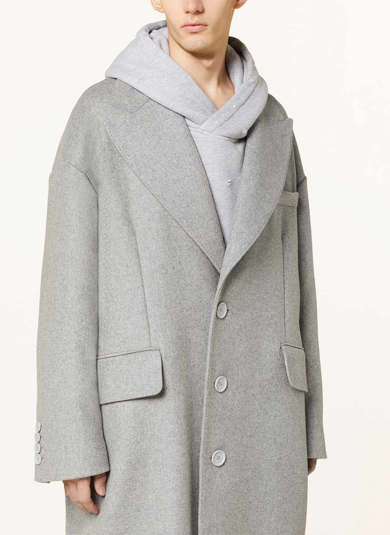 DOLCE & GABBANA Wool coat, Color: GRAY (Image 4)
