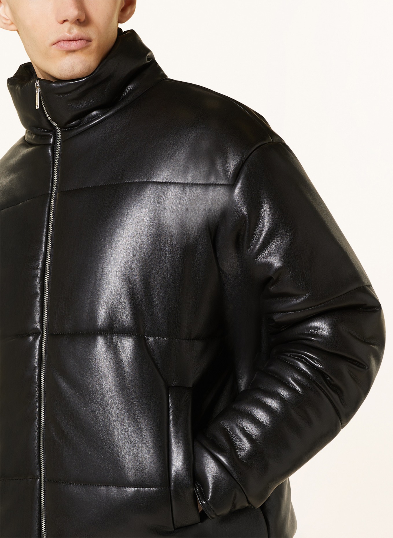 Nanushka Jacket MARRON in leather look, Color: BLACK (Image 4)