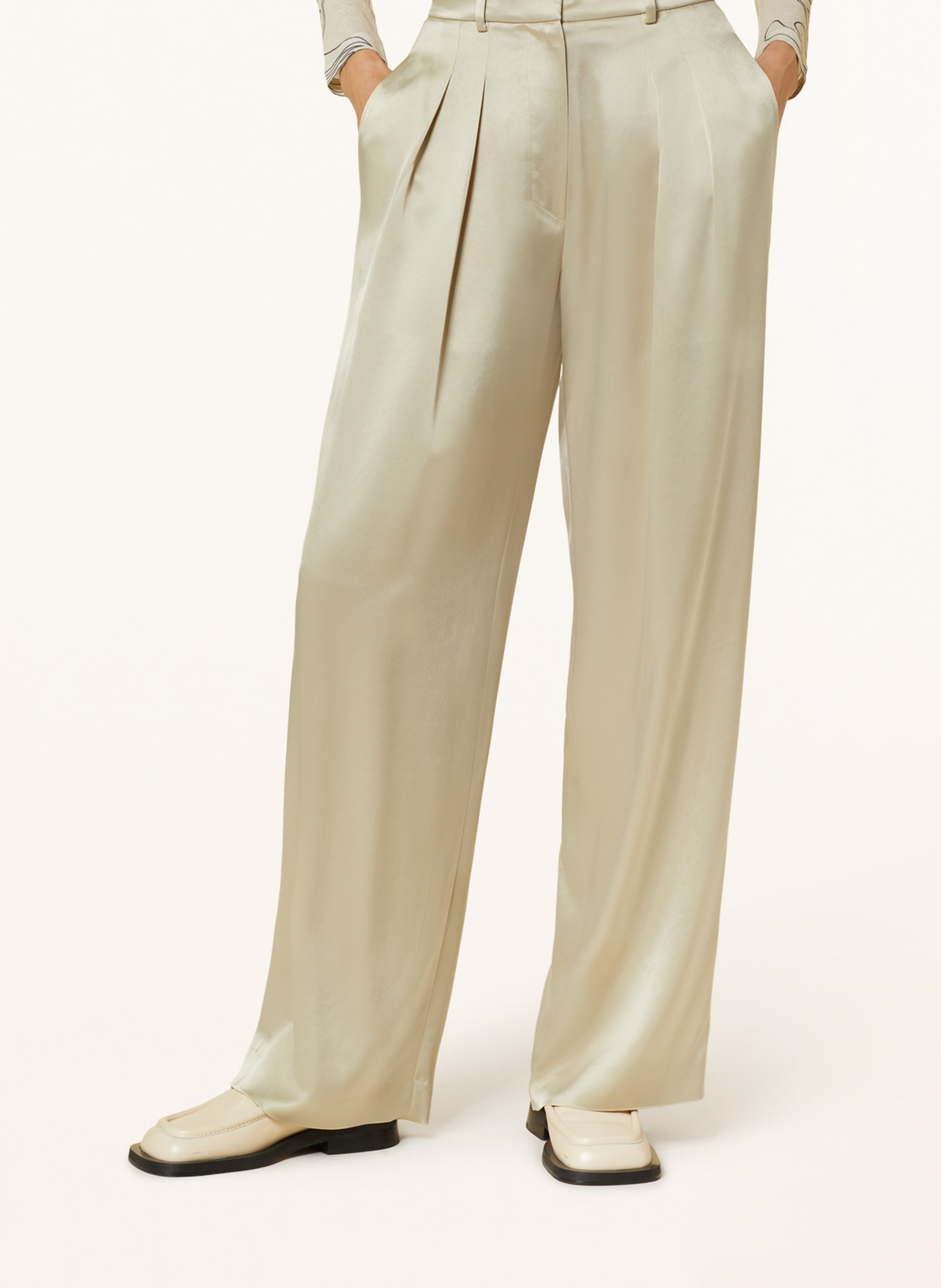 Nanushka Spodnie marlena LYNDA z satyny, Kolor: JASNOBRĄZOWY (Obrazek 5)