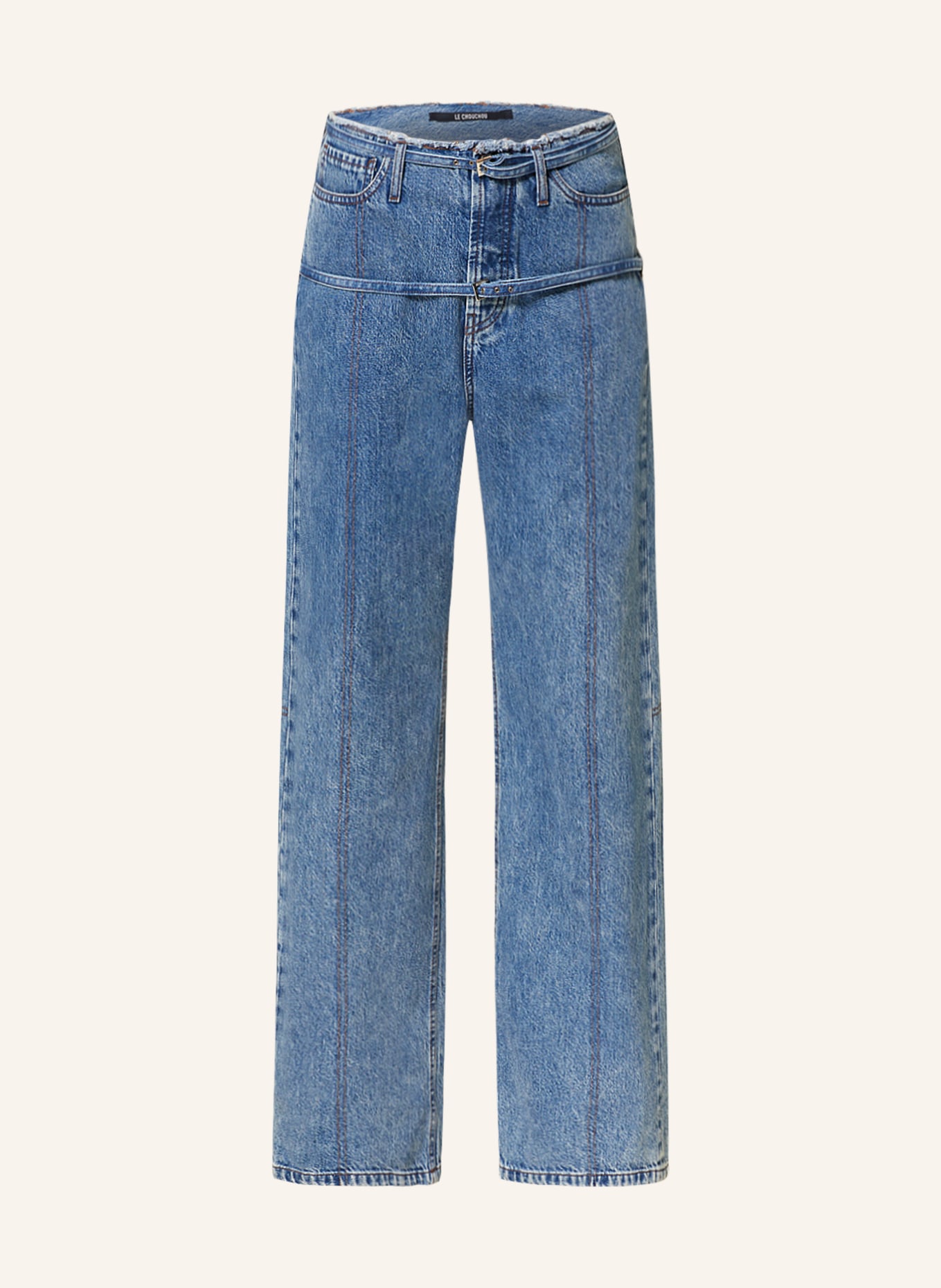 JACQUEMUS Straight jeans LE DE NIMES CARACO, Color: 31A LIGHT BLUE/TABAC (Image 1)