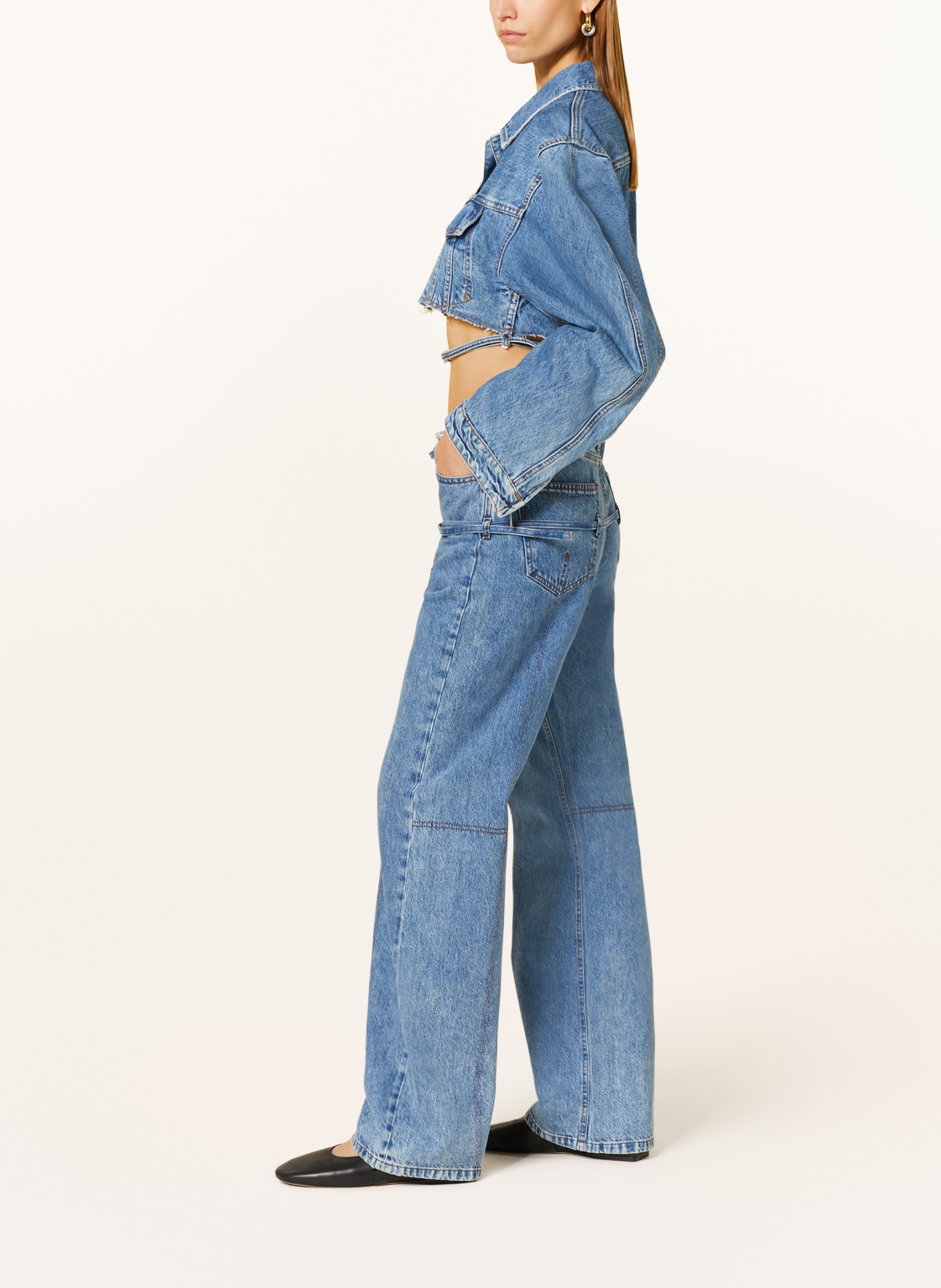 JACQUEMUS Straight jeans LE DE NIMES CARACO, Color: 31A LIGHT BLUE/TABAC (Image 4)