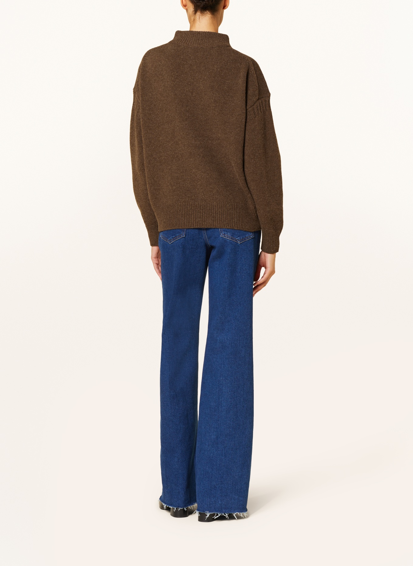 CLOSED Half-zip sweater, Color: BROWN (Image 3)