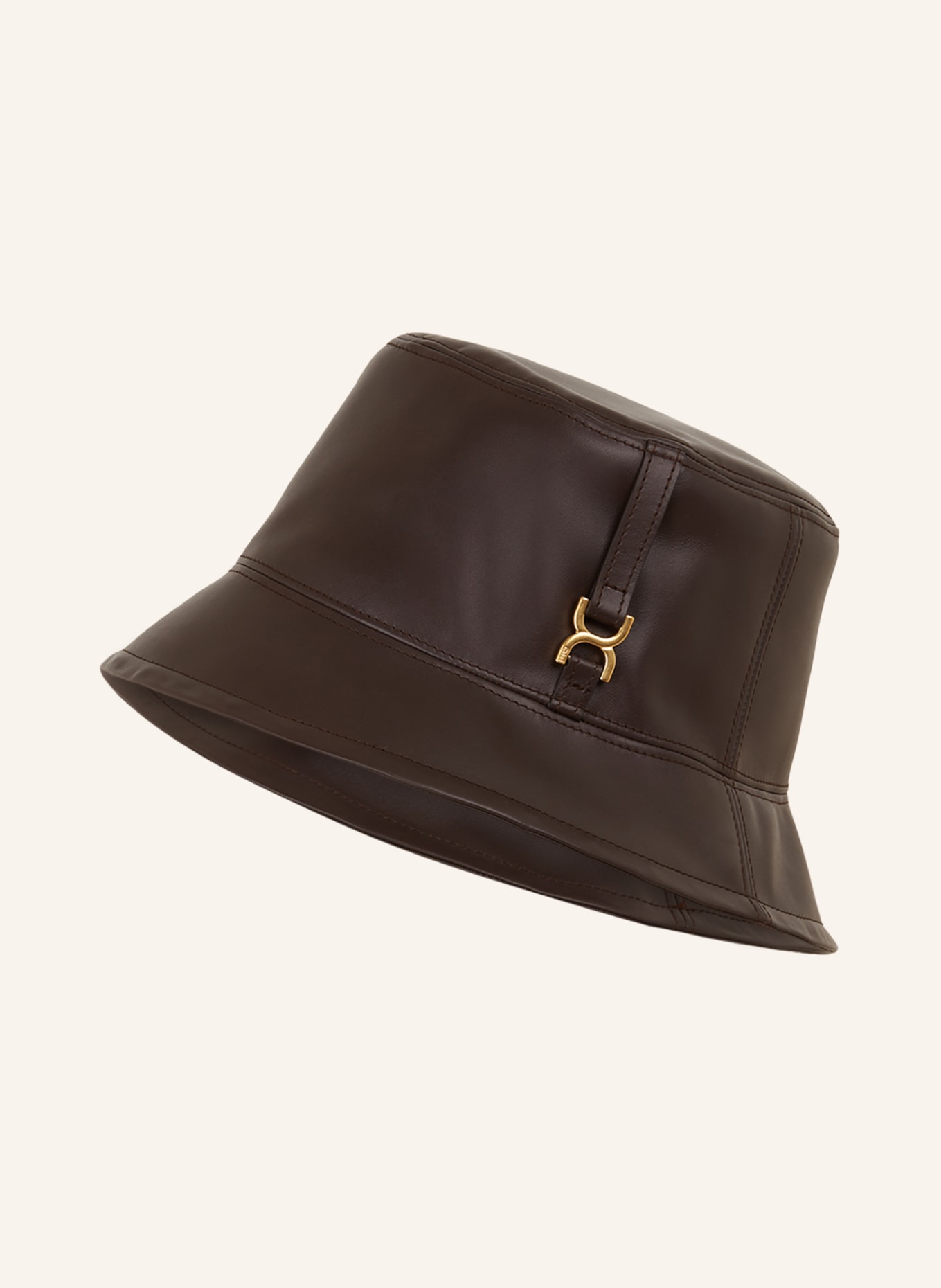 Chloé Kožený klobouk Bucket Hat MARCIE, Barva: Darkened Brown (Obrázek 1)