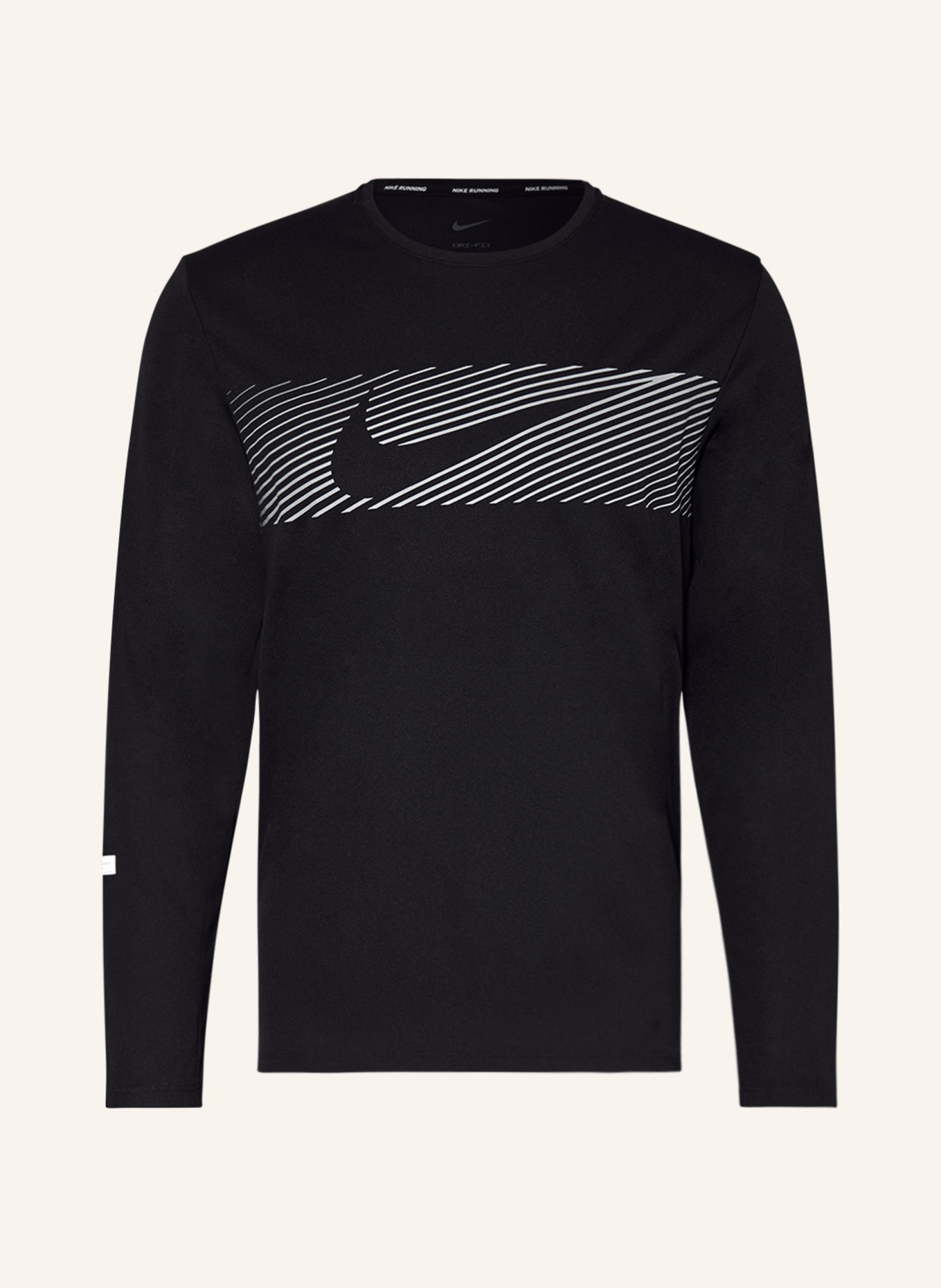 Nike Laufshirt MILER FLASH, Farbe: SCHWARZ/ GRAU (Bild 1)