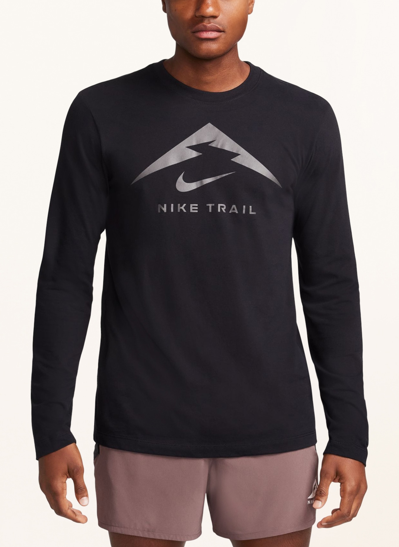 Nike Running shirt DRI-FIT TRAIL, Color: BLACK/ GRAY (Image 2)