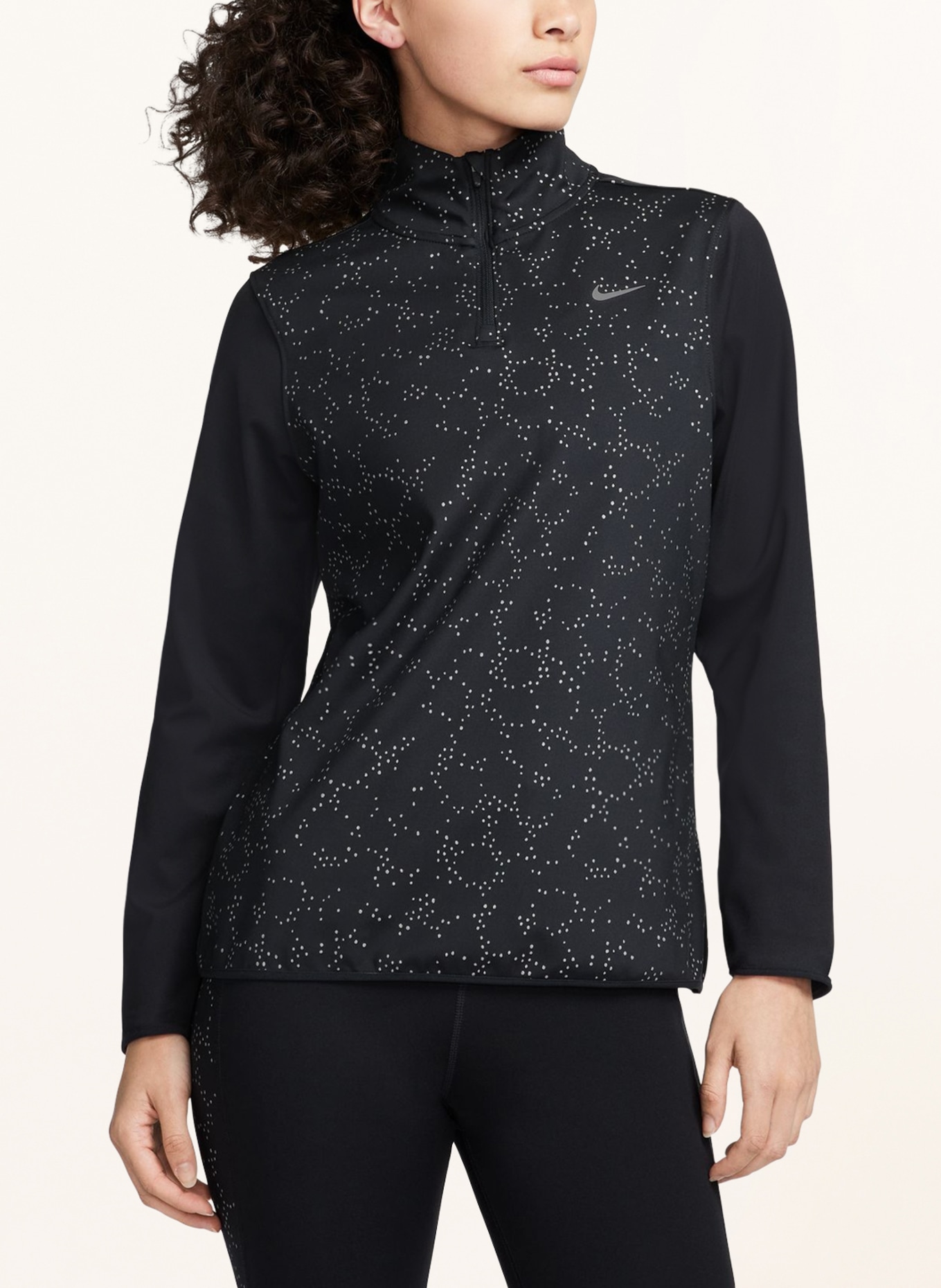 Nike Running shirt SWIFT ELEMENT, Color: BLACK/ SILVER (Image 2)