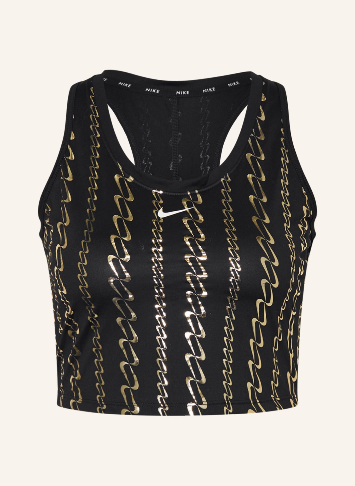 Nike Cropped top DRI-FIT ONE, Color: BLACK/ GOLD (Image 1)